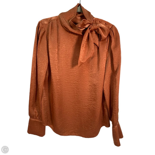 Blouse Long Sleeve By Banana Republic In Brown, Size: S