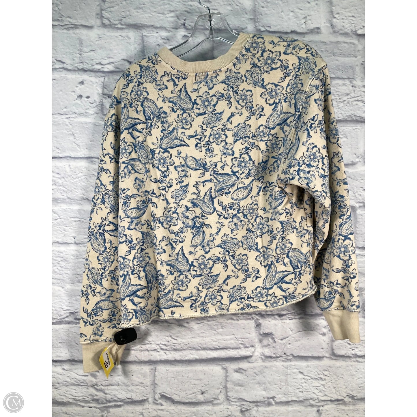 Top Long Sleeve By Sundry In Blue & Cream, Size: S