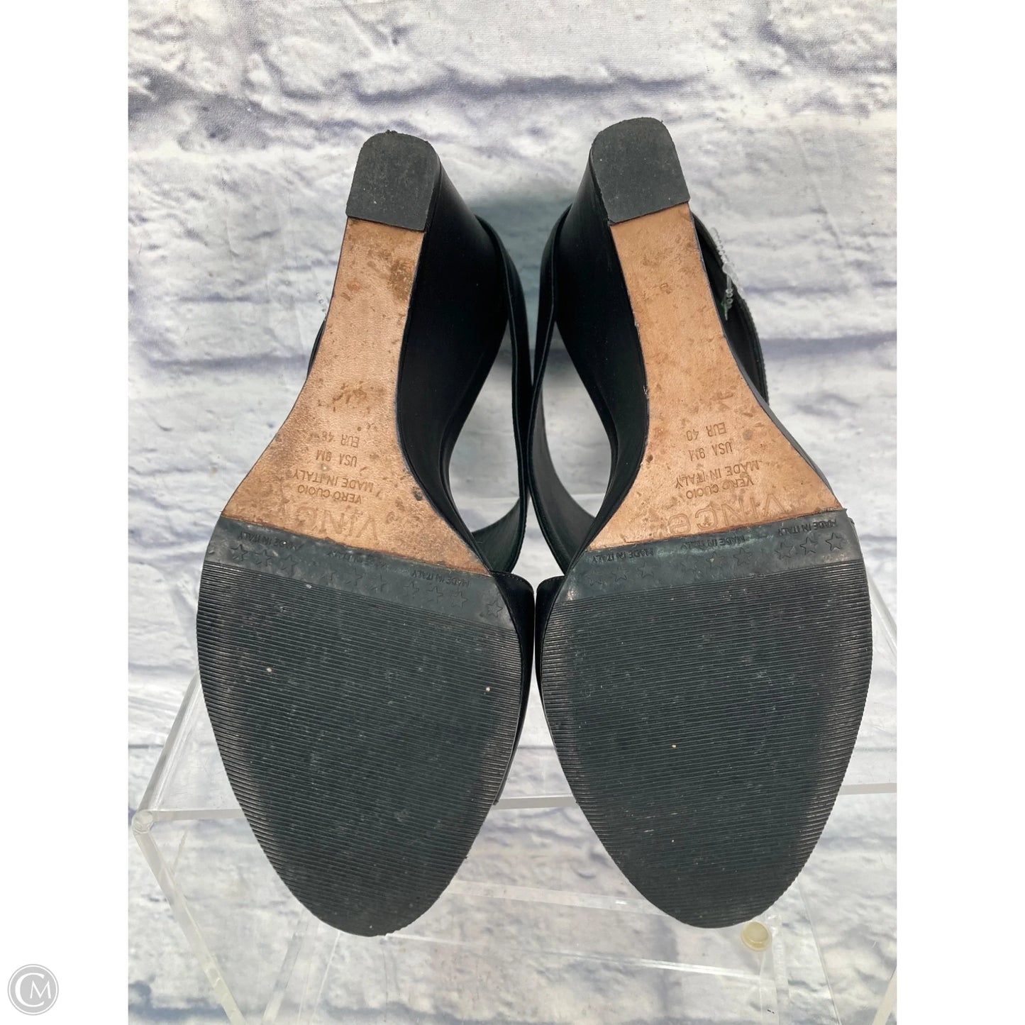 Sandals Heels Wedge By Vince In Black, Size: 9