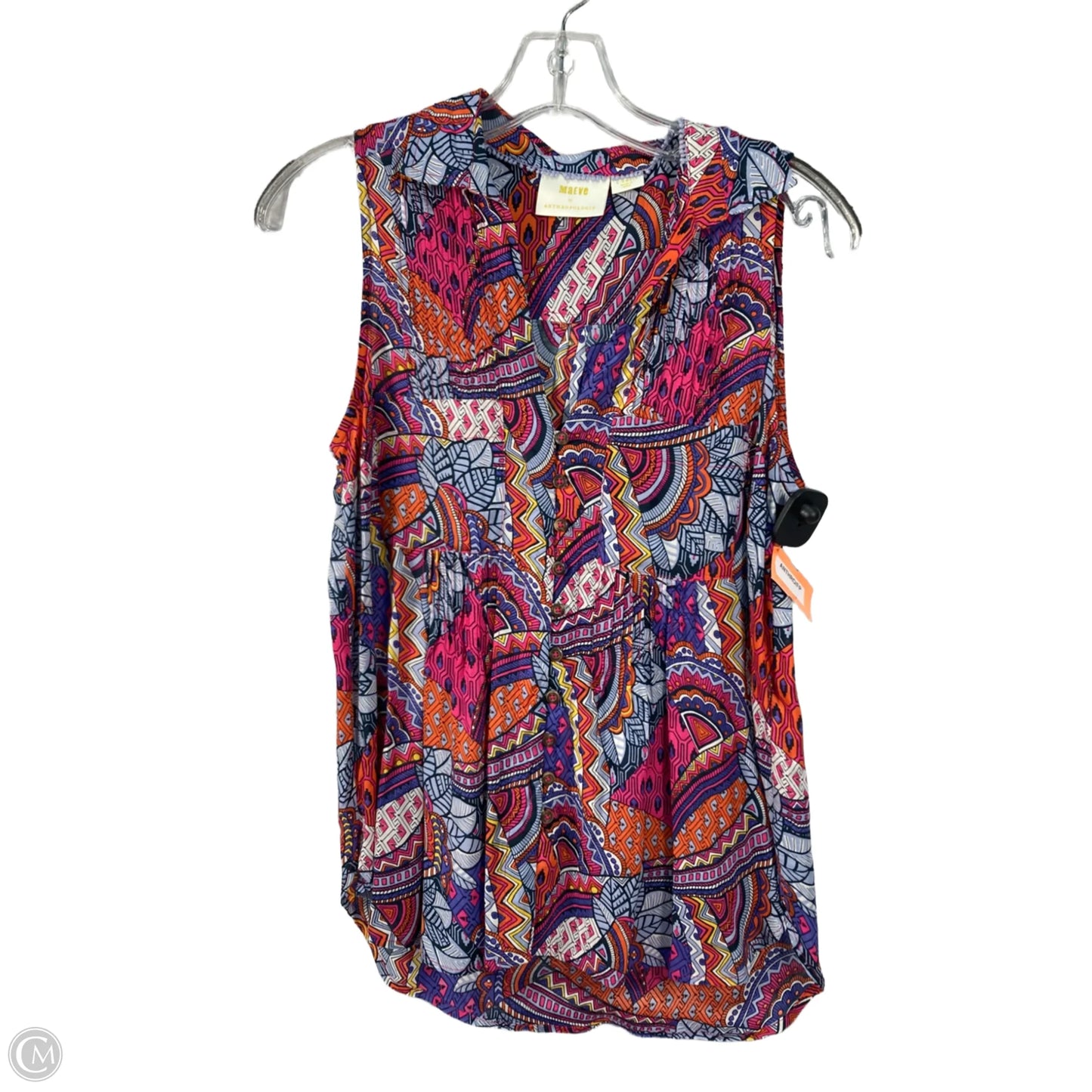 Top Sleeveless By Maeve In Blue & Pink, Size: Xs