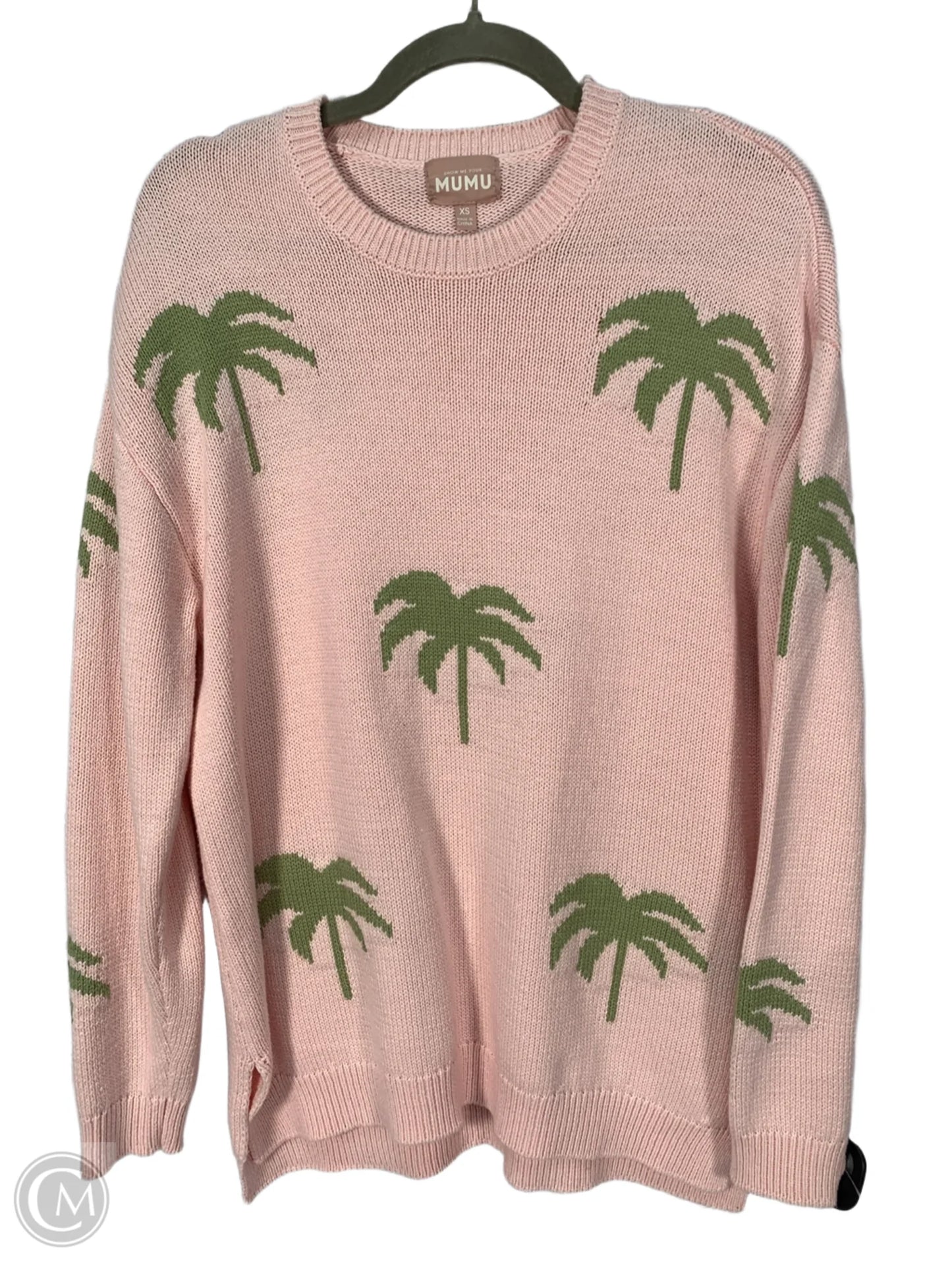 Sweater By Mumu In Green & Pink, Size: Xs