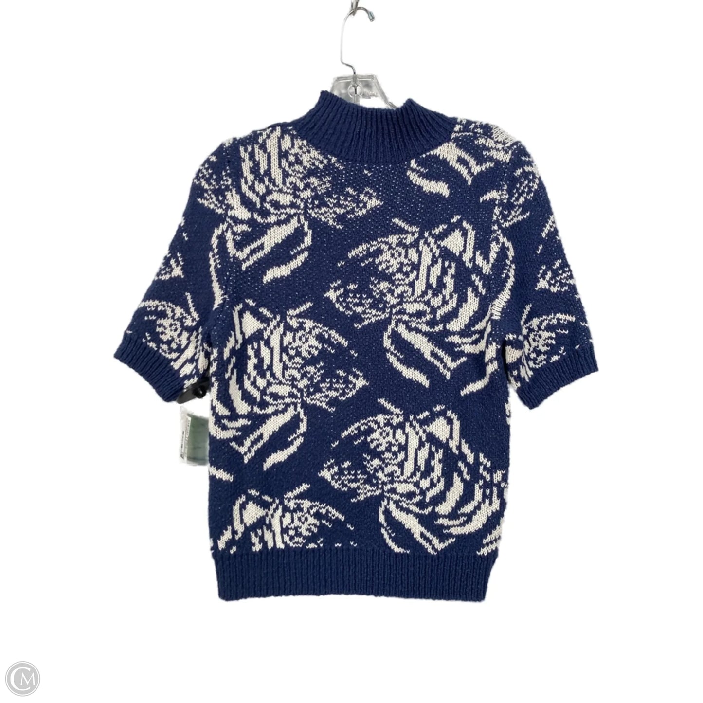 Sweater Short Sleeve By Maeve In Blue & White, Size: S