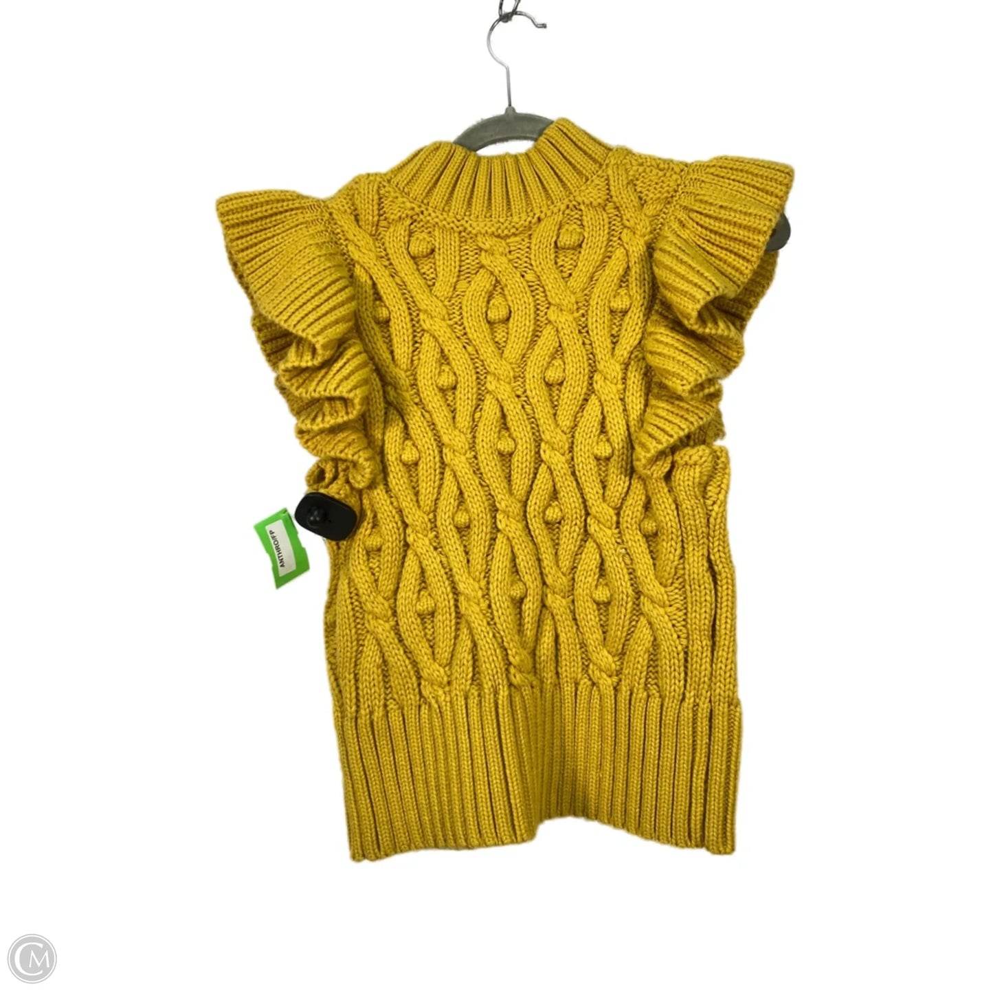 Vest Sweater By Anthropologie In Yellow, Size: Xs