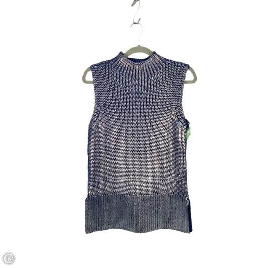 Vest Sweater By Pilcro In Blue & Silver, Size: Xxs