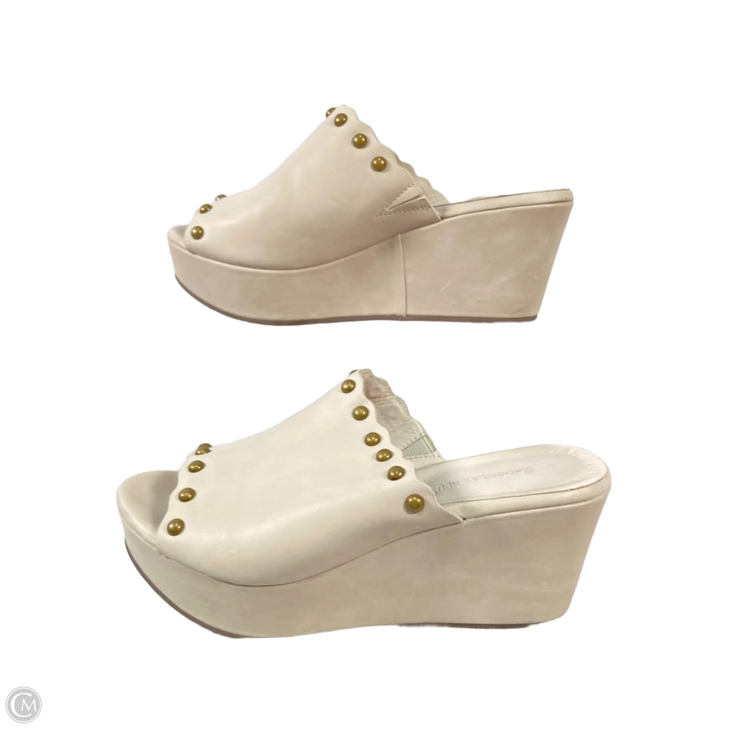 Sandals Heels Platform By Clothes Mentor In Taupe, Size: 8