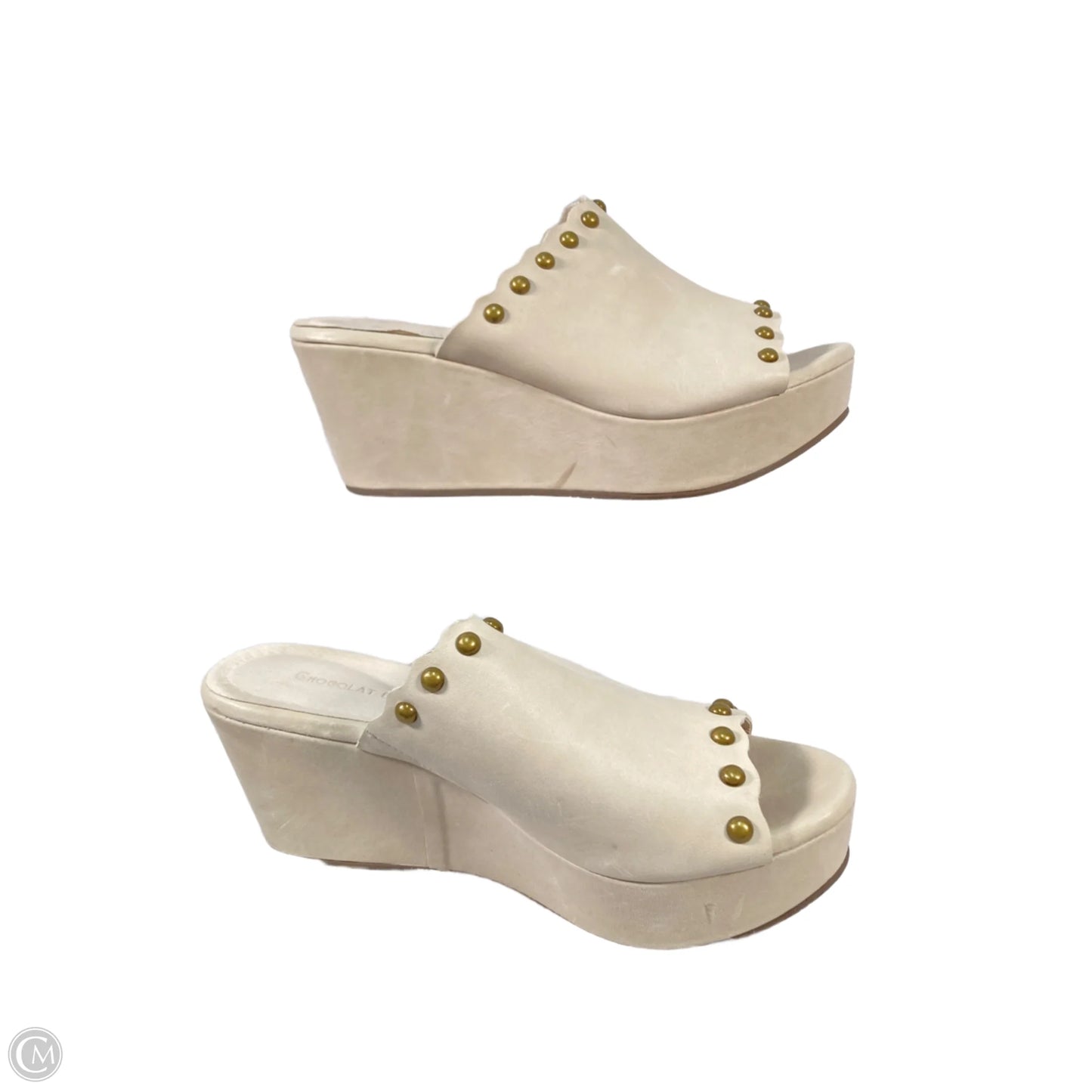 Sandals Heels Platform By Clothes Mentor In Taupe, Size: 8
