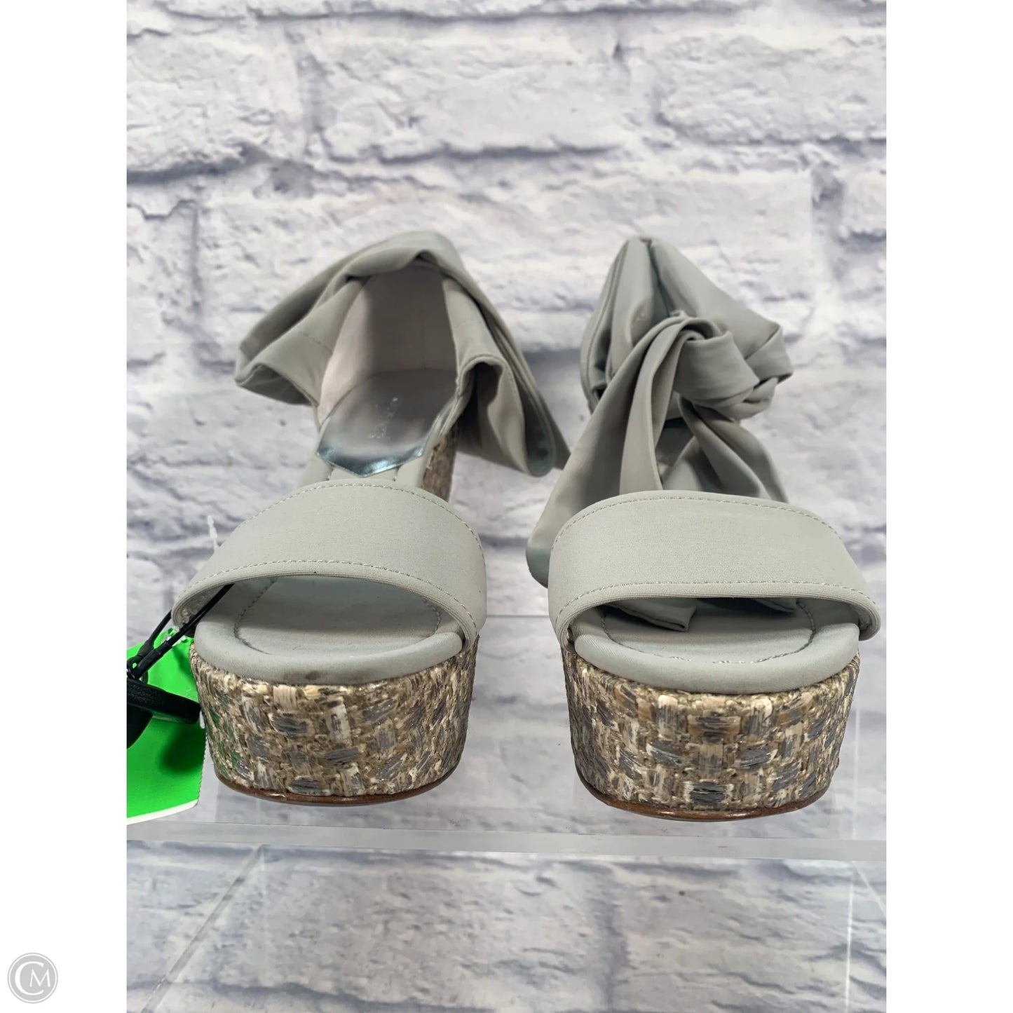 Sandals Heels Platform By Donal J. Pliner In Grey & Tan, Size: 6.5