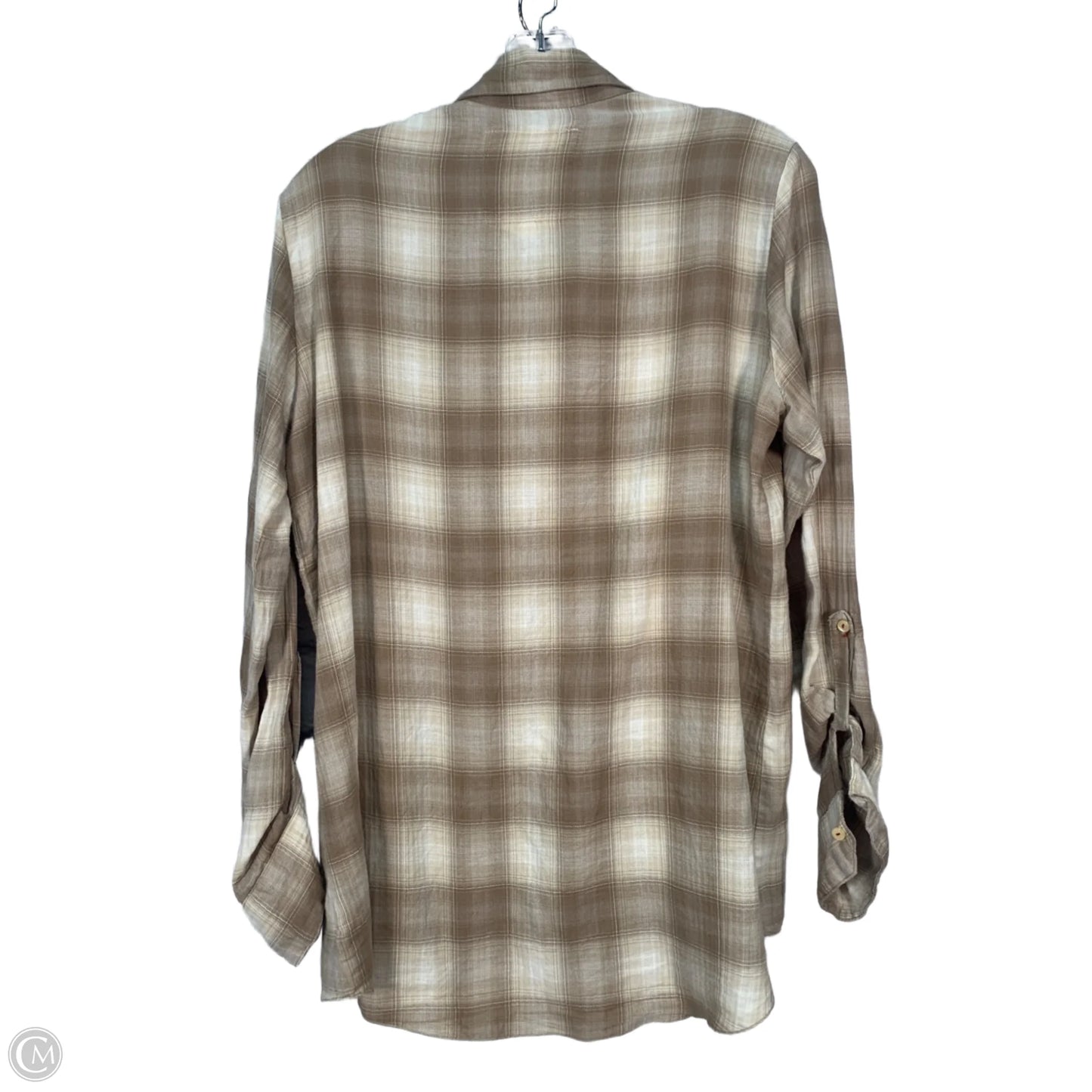 Tunic Long Sleeve By Johnny Was In Green & Tan, Size: S