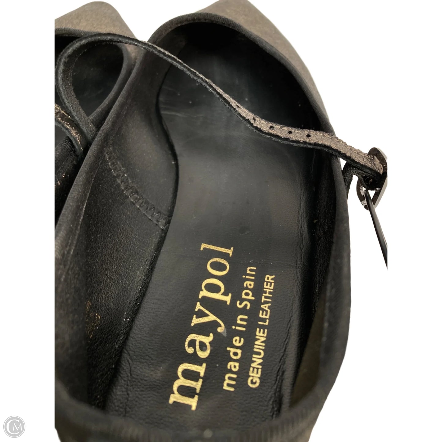 Shoes Flats By Clothes Mentor In Black & Gold, Size: 8.5