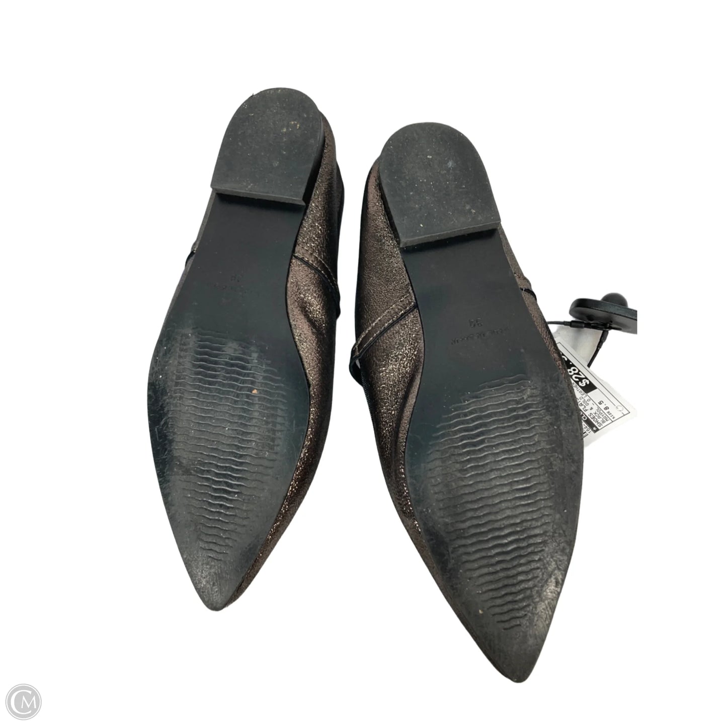 Shoes Flats By Clothes Mentor In Black & Gold, Size: 8.5