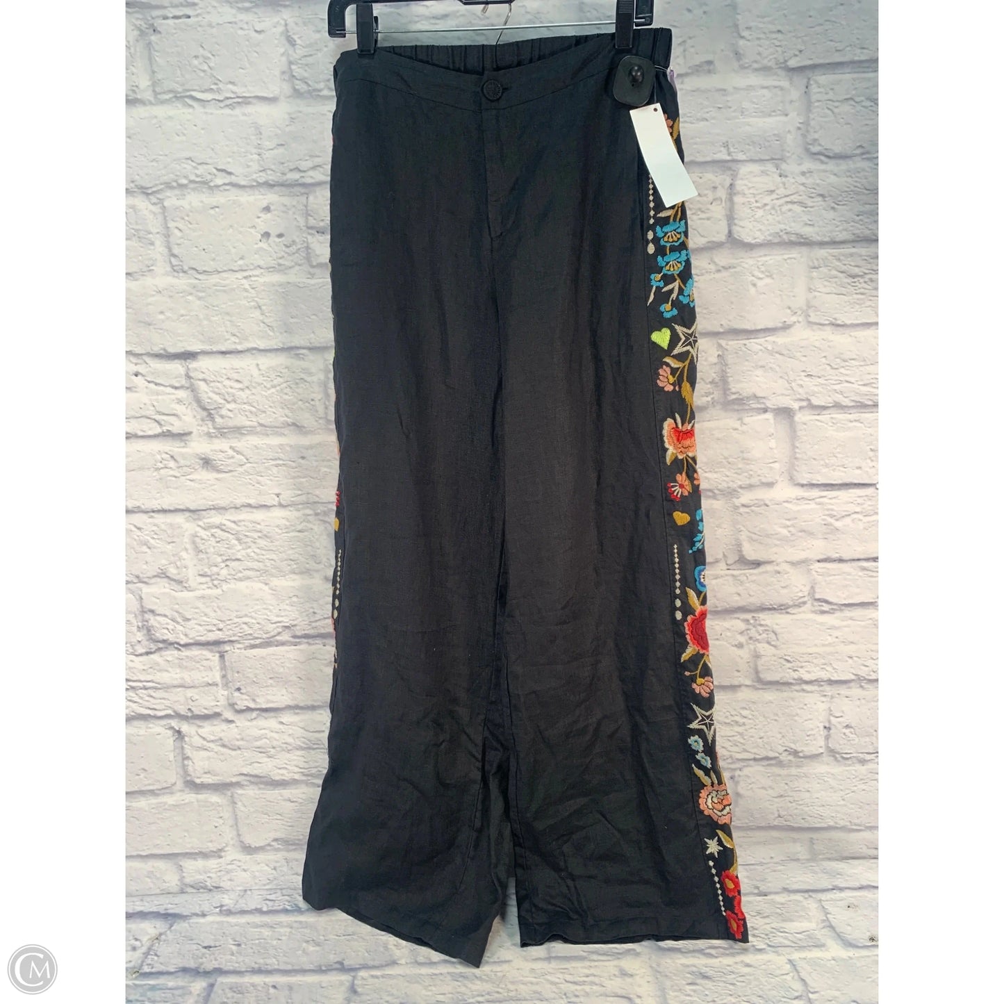 Pants Linen By Johnny Was In Black & Tan, Size: 12