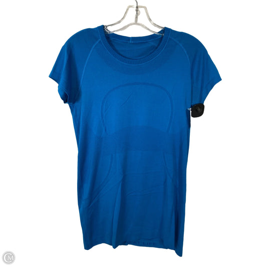 Athletic Top Short Sleeve By Lululemon In Blue, Size: M