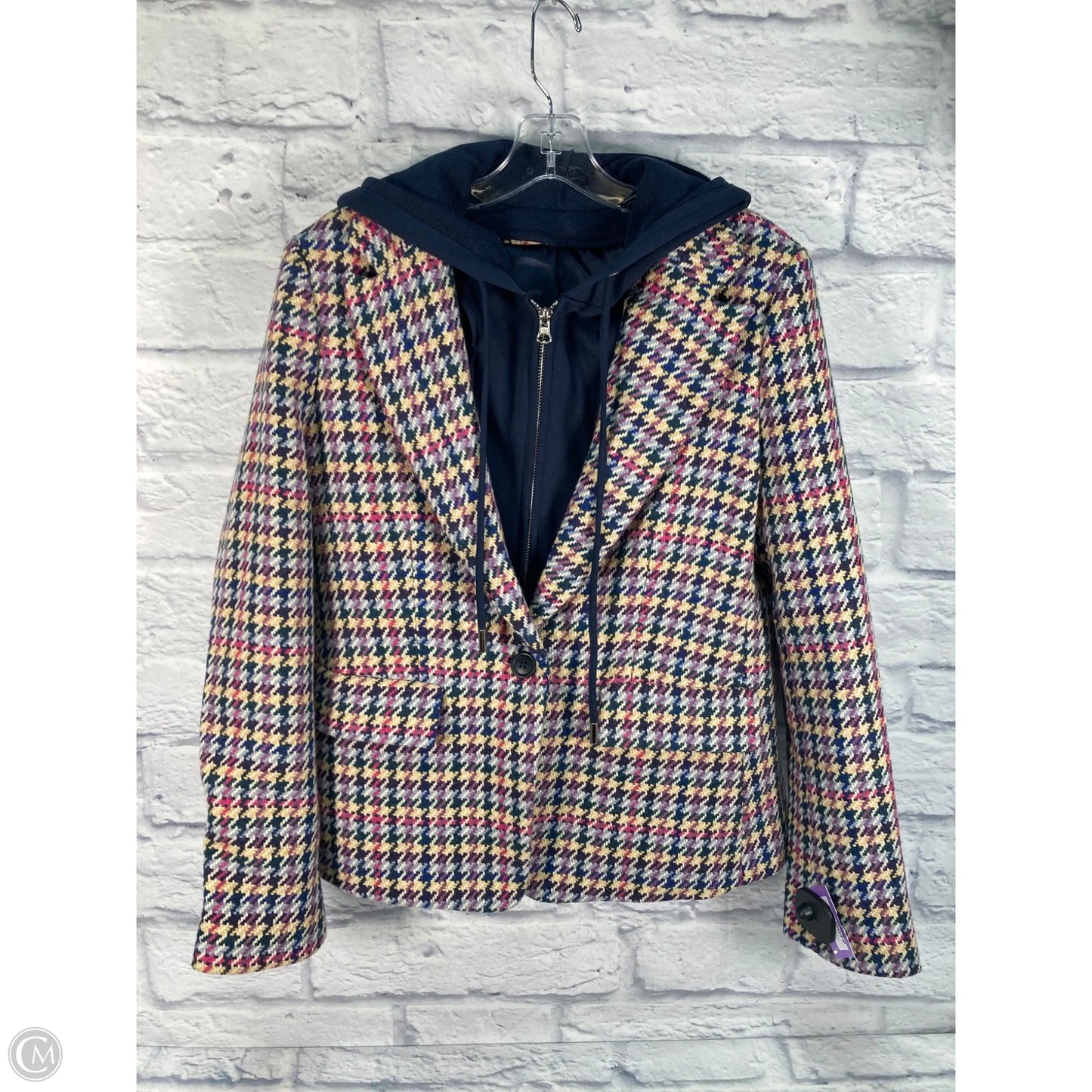 Blazer By Anthropologie In Blue & Cream, Size: M