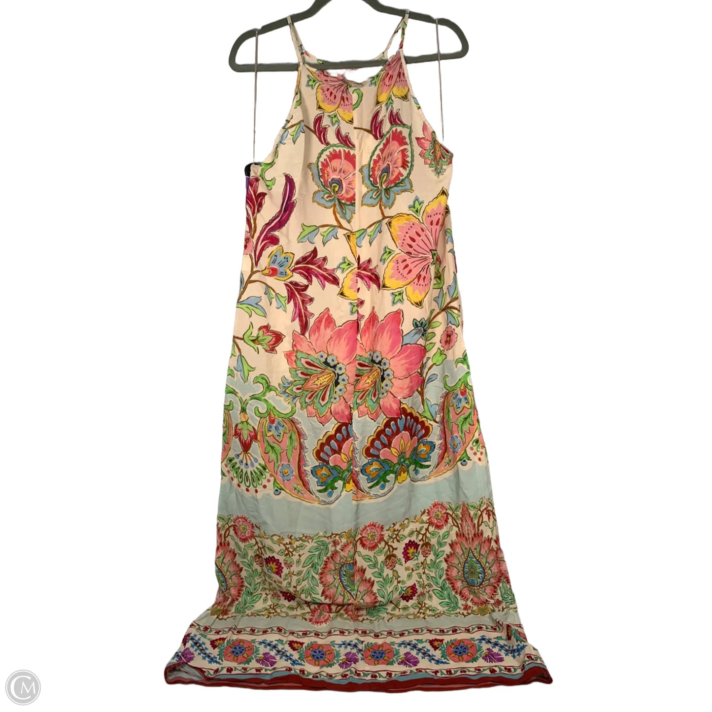 Dress Casual Maxi By Zara In Green & Pink, Size: Xl