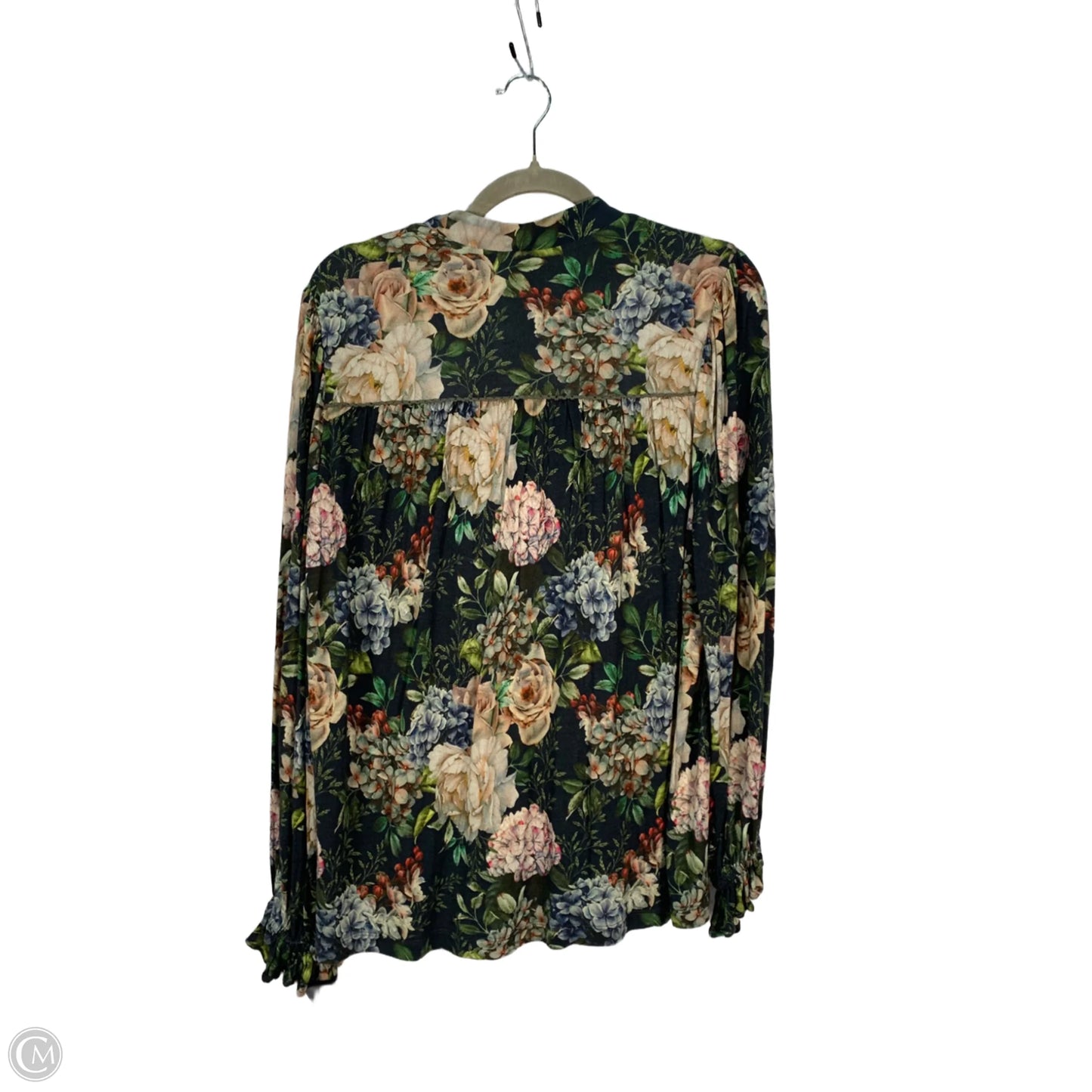 Top Long Sleeve By Blank London In Blue & Green, Size: L