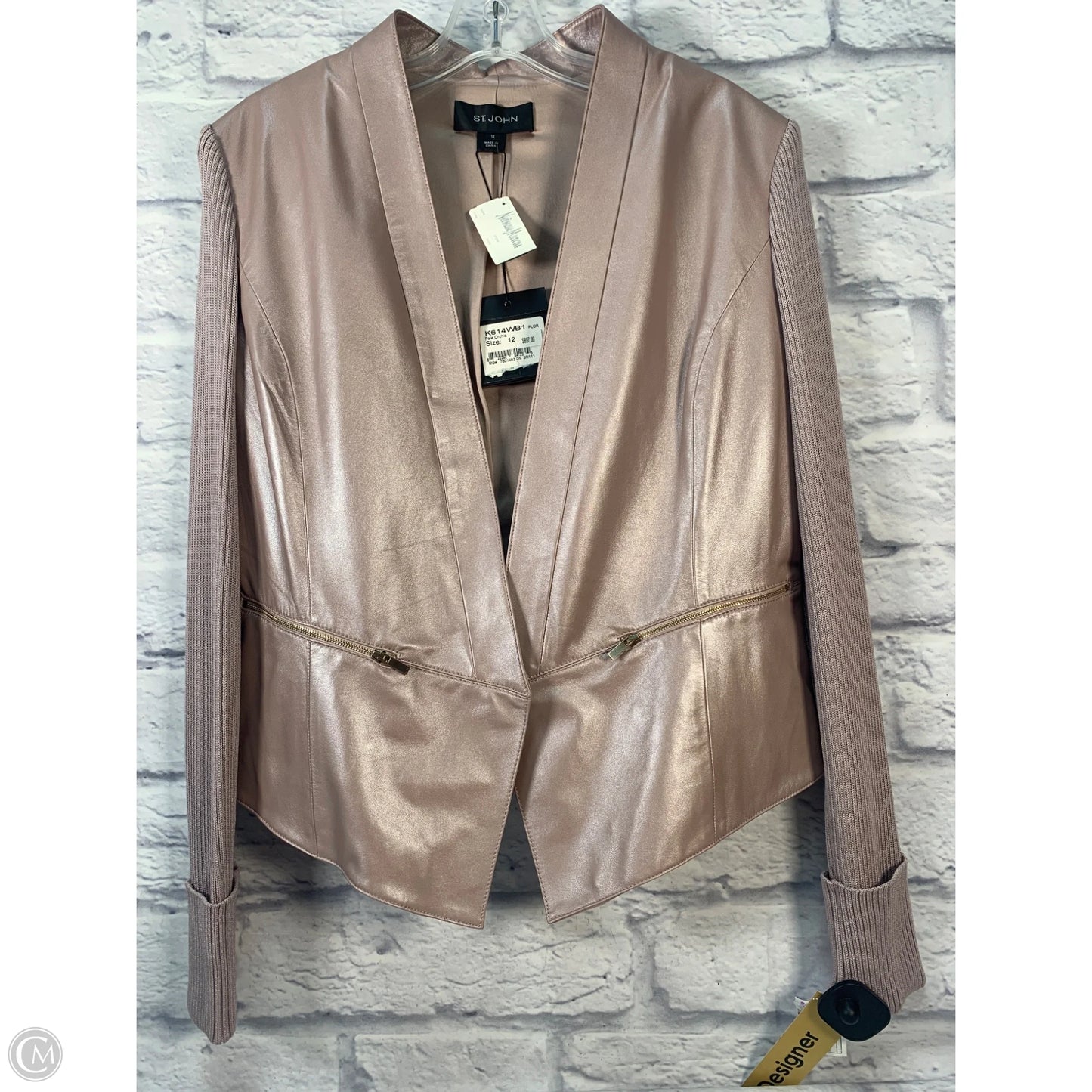 Blazer Designer By St John Collection In Pink, Size: L