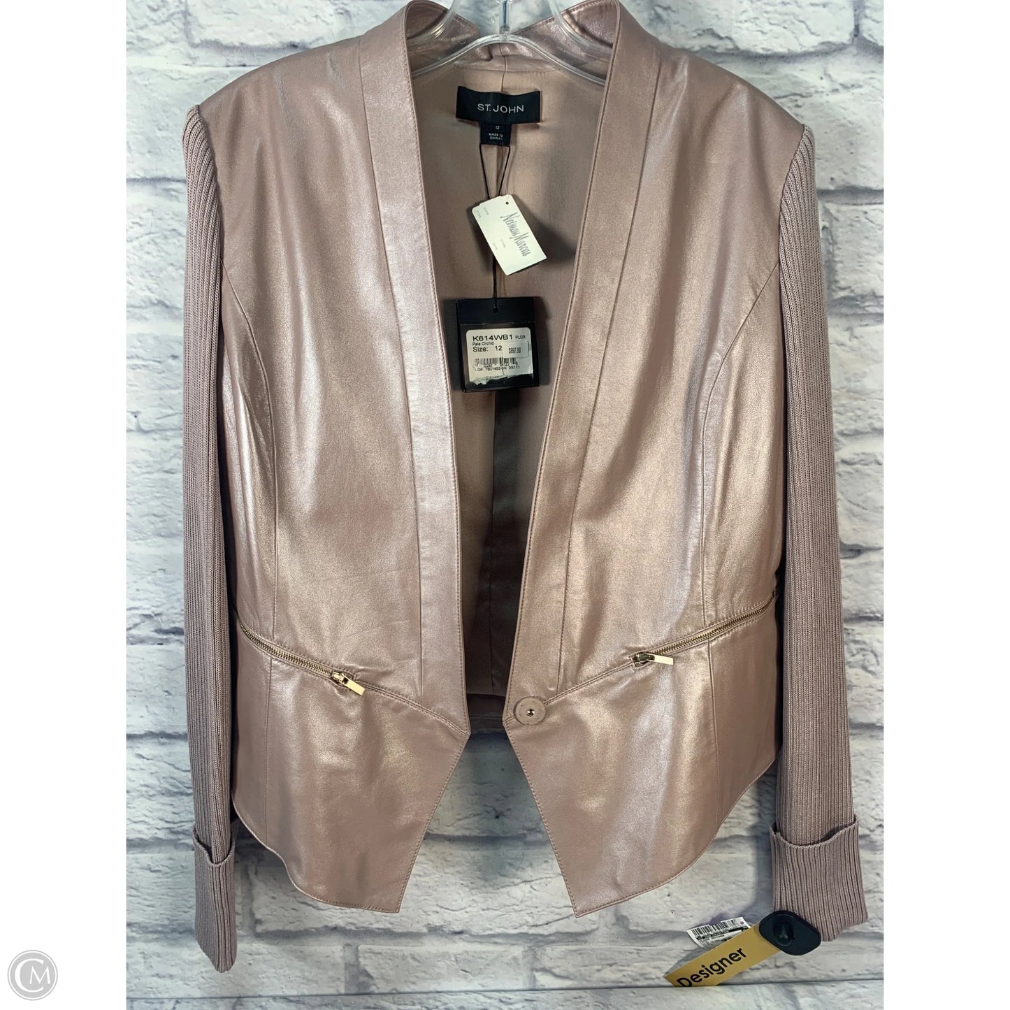Blazer Designer By St John Collection In Pink, Size: L