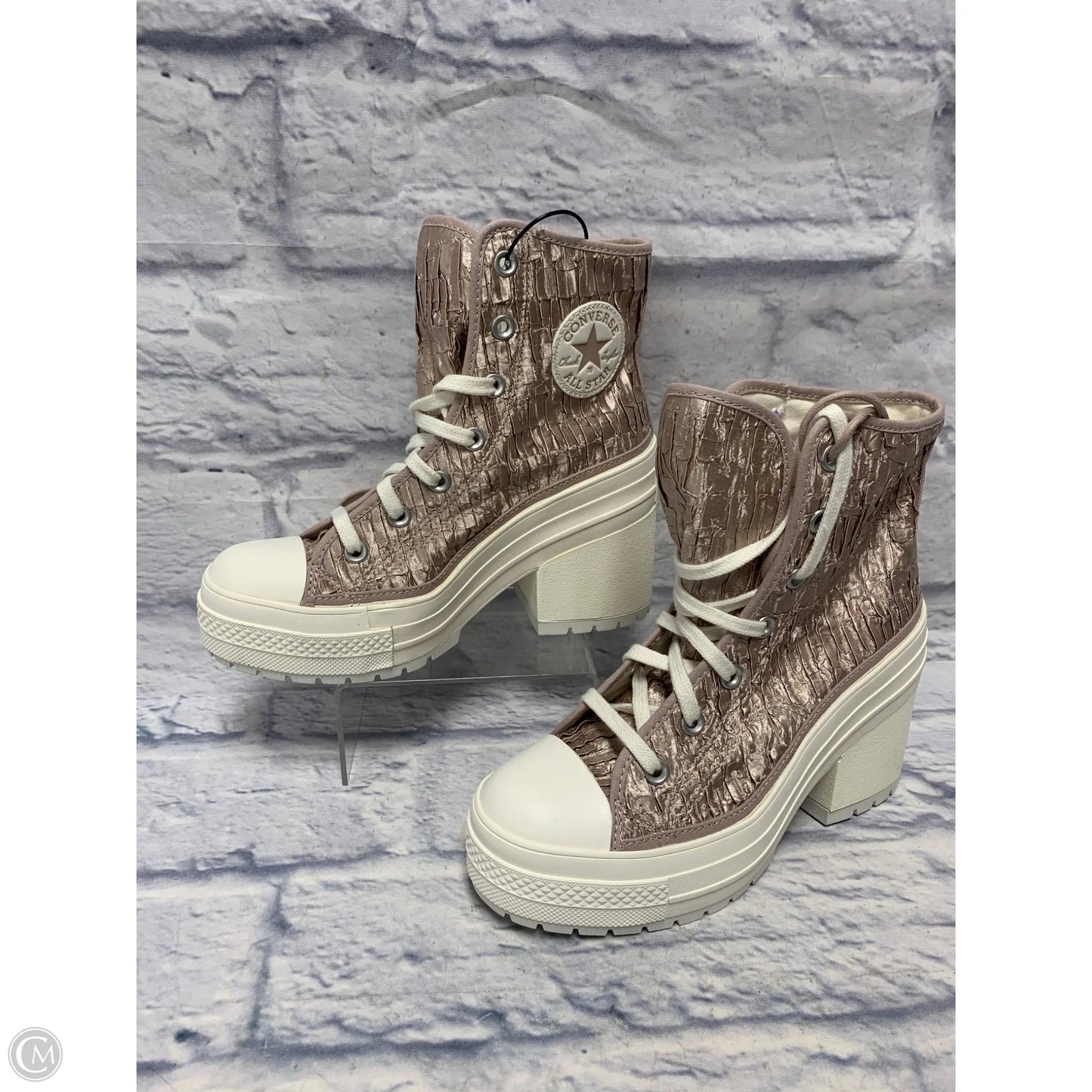 Boots Ankle Heels By Converse In Pink & White, Size: 7