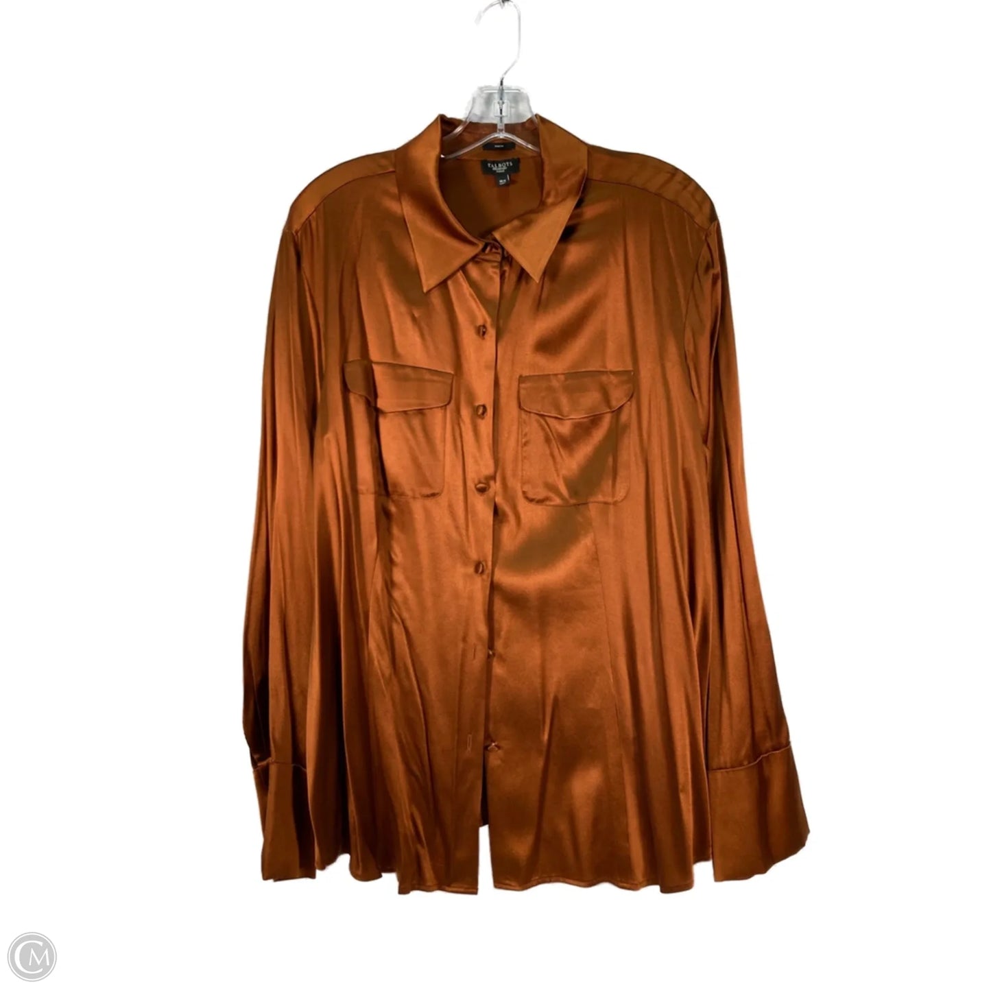 Blouse Long Sleeve By Talbots In Brown, Size: Xl