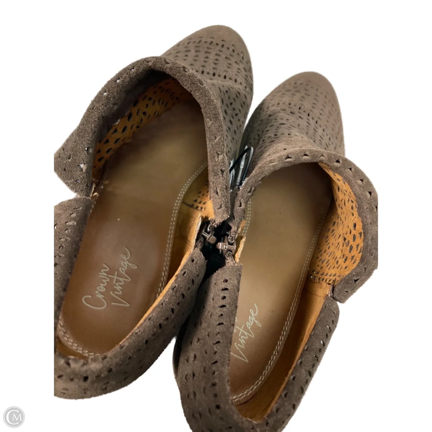 Shoes Heels Block By Crown Vintage In Brown, Size: 10