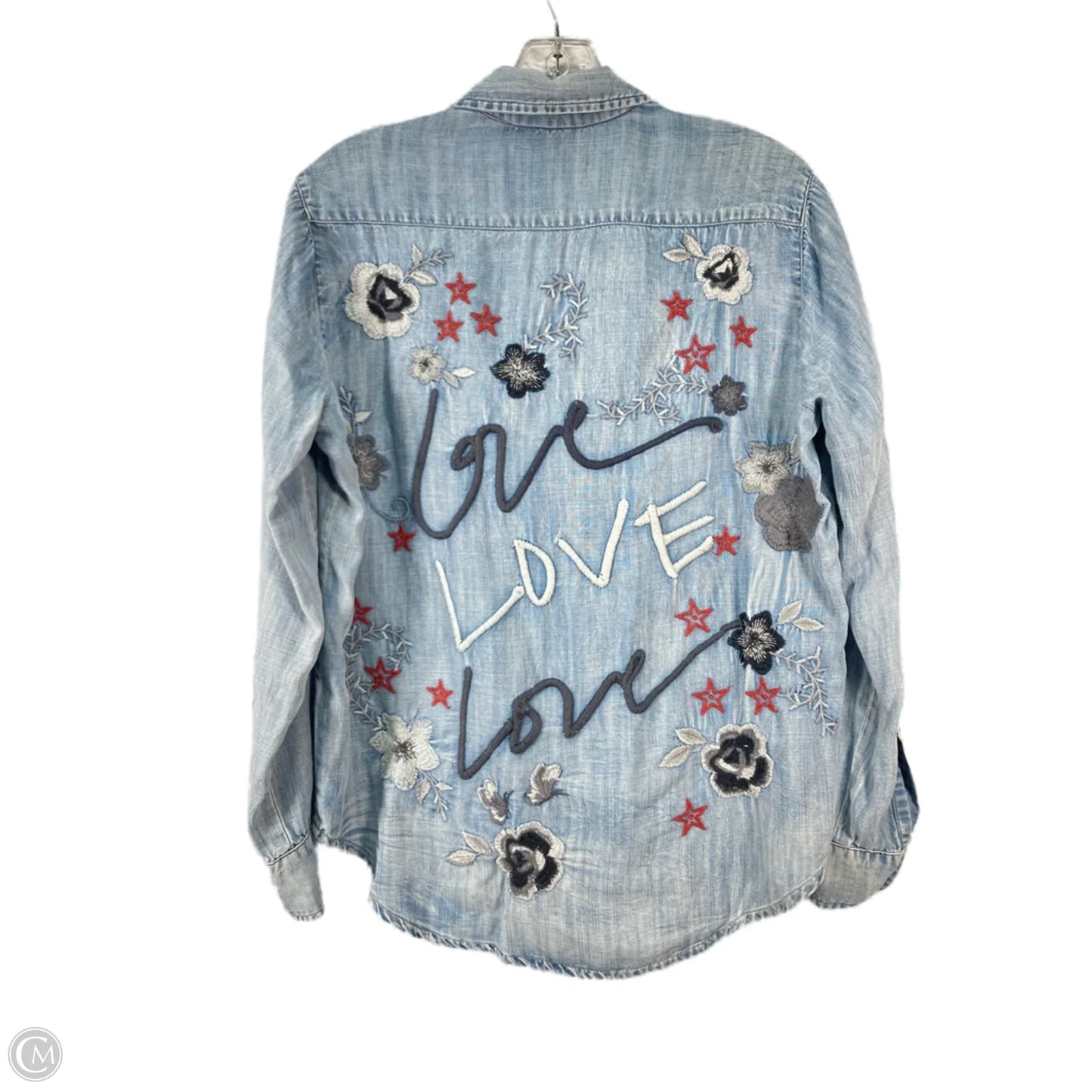 Top Long Sleeve By Clothes Mentor In Blue & Red & White, Size: Xs