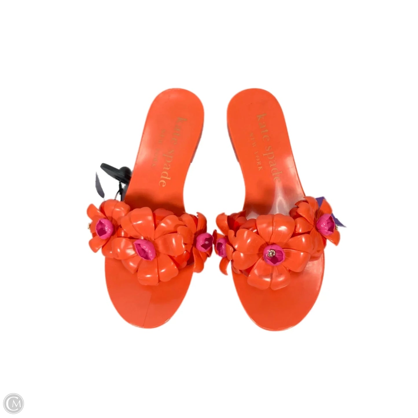 Sandals Designer By Kate Spade In Orange & Pink, Size: 7