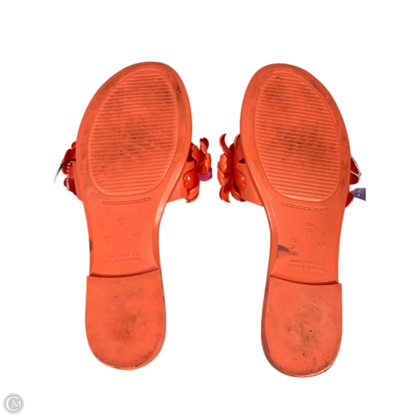 Sandals Designer By Kate Spade In Orange & Pink, Size: 7