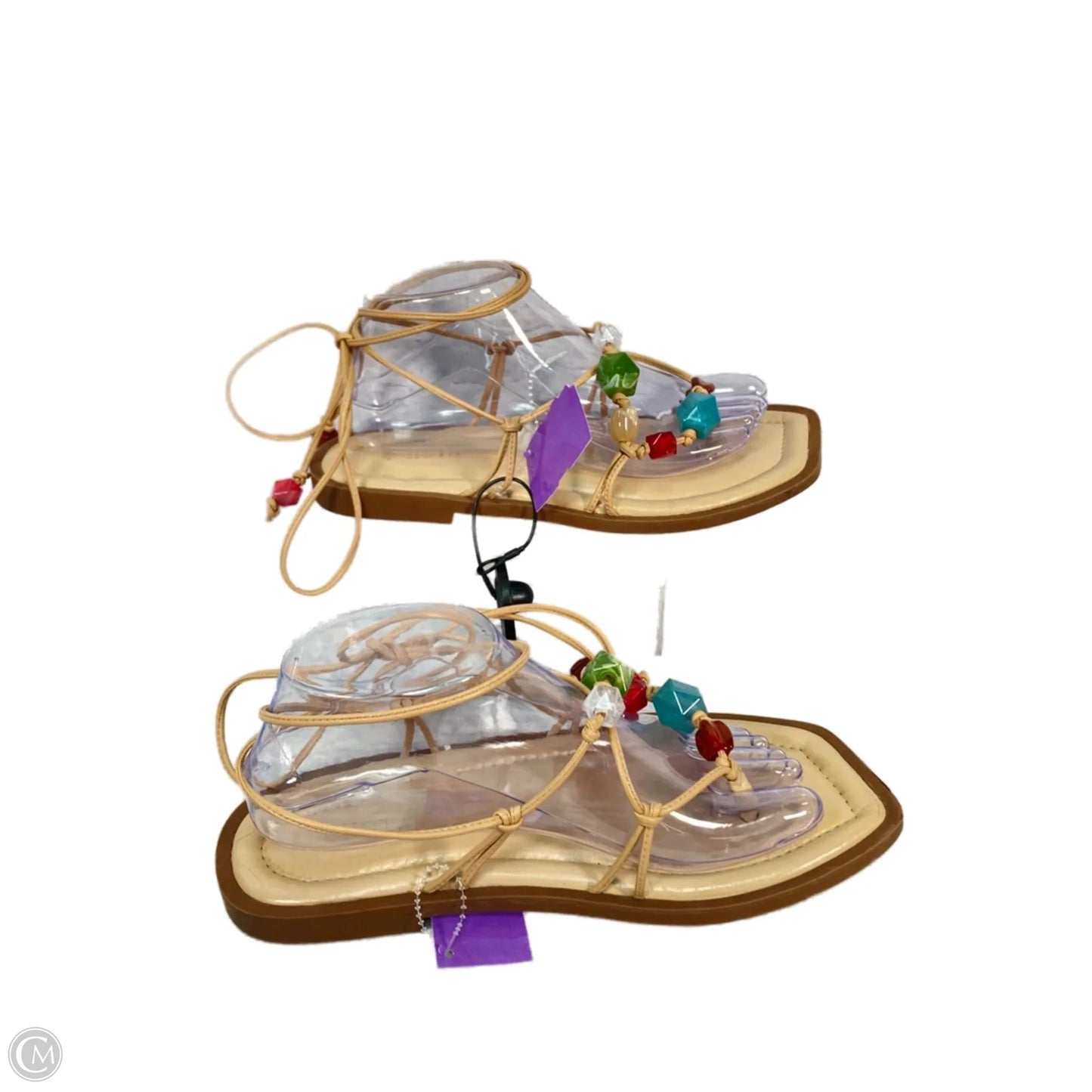 Sandals Flats By Clothes Mentor In Tan, Size: 8