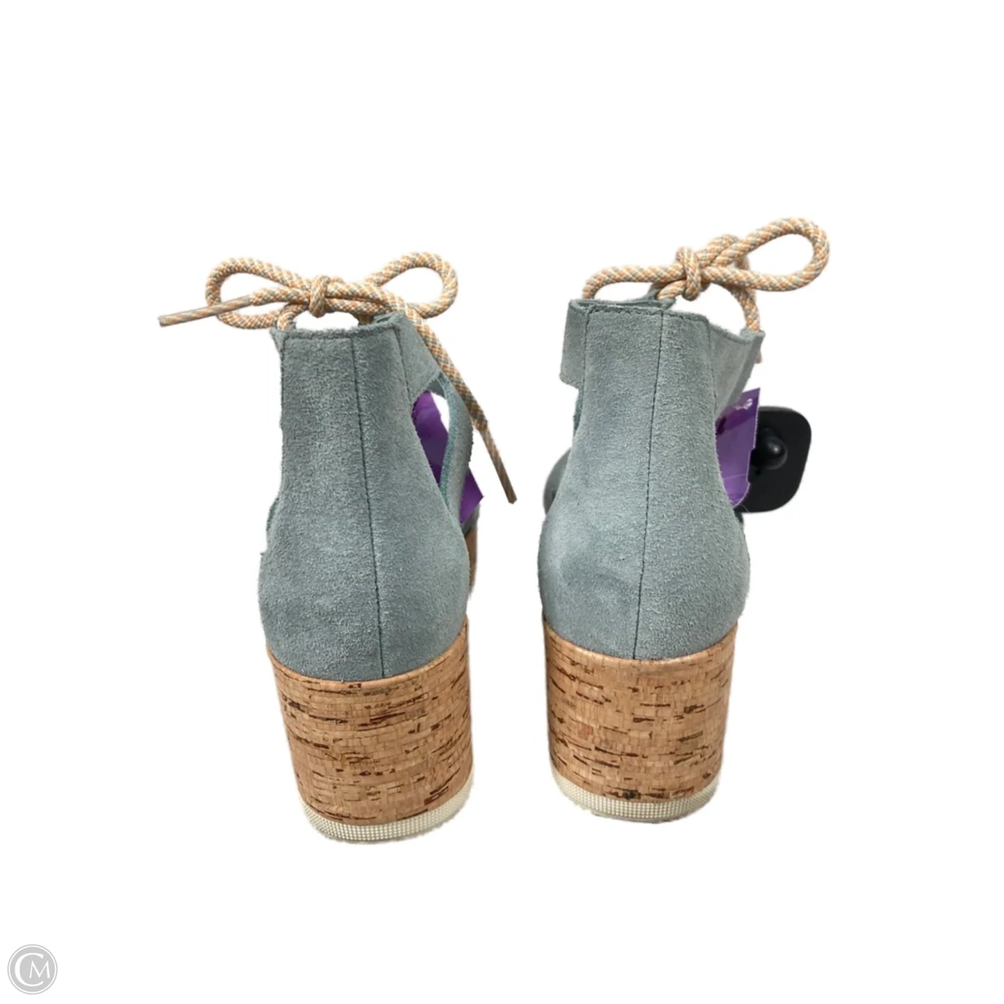 Sandals Heels Platform By Sorel In Blue & Brown, Size: 8