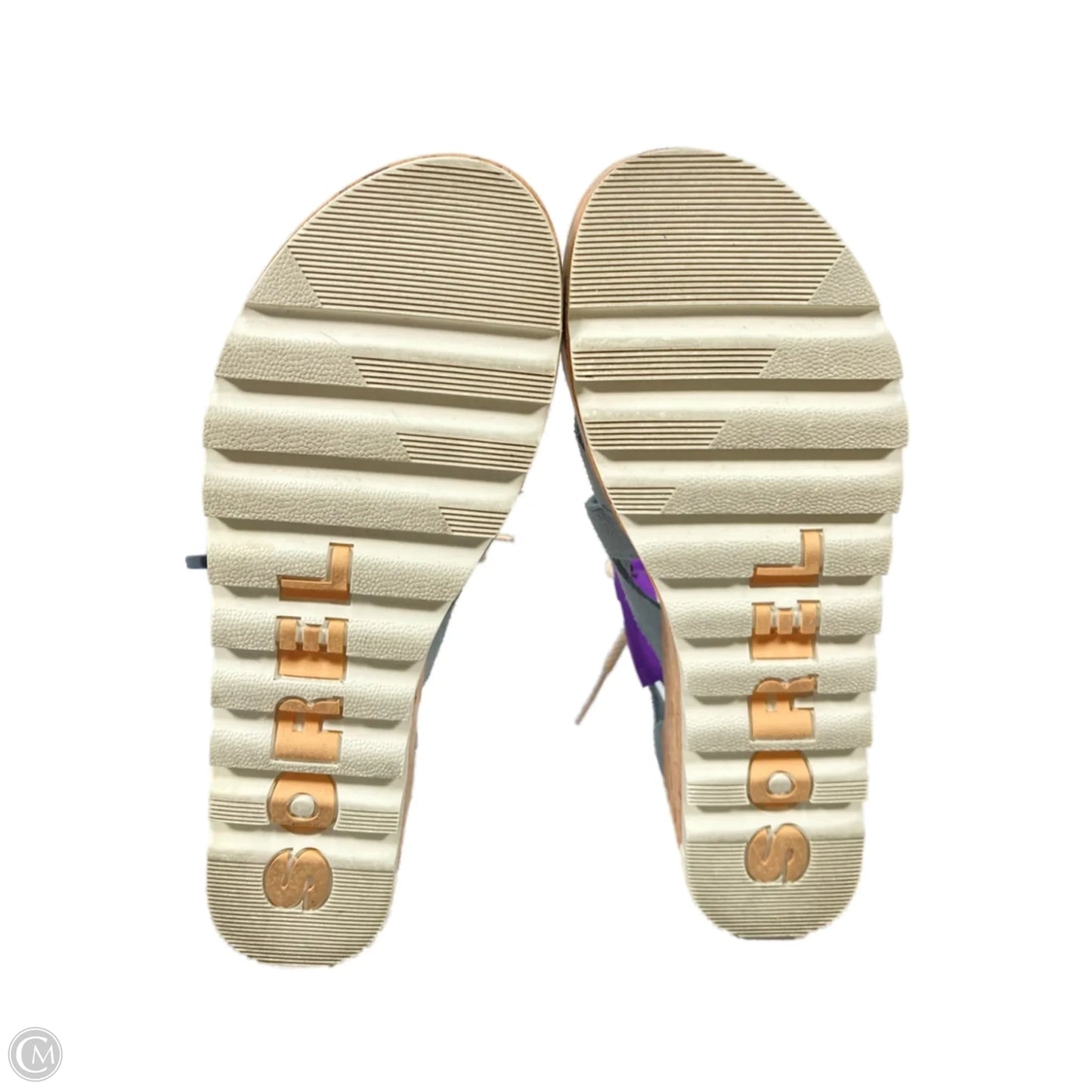 Sandals Heels Platform By Sorel In Blue & Brown, Size: 8