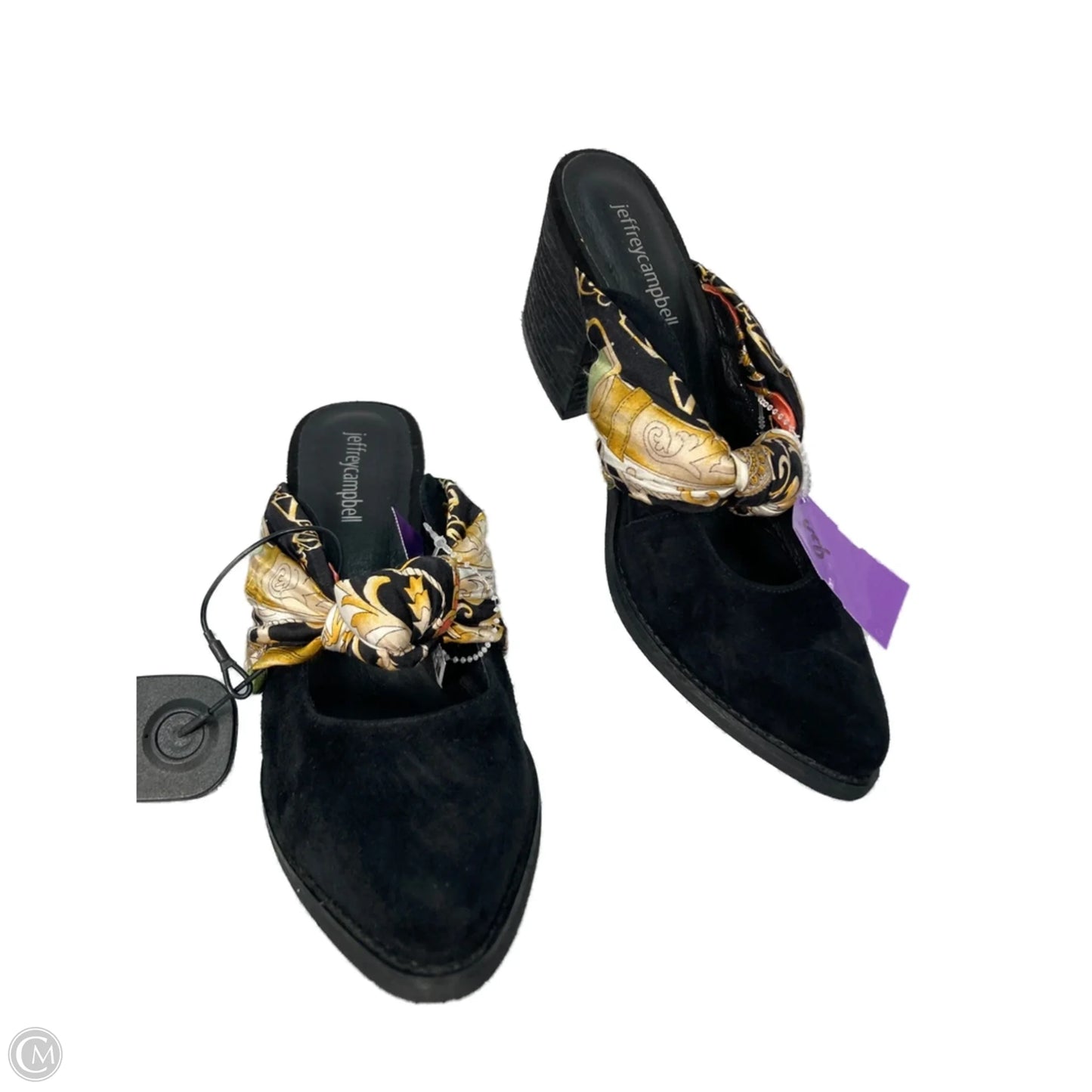 Shoes Heels Block By Jeffery Campbell In Black & Gold, Size: 7.5