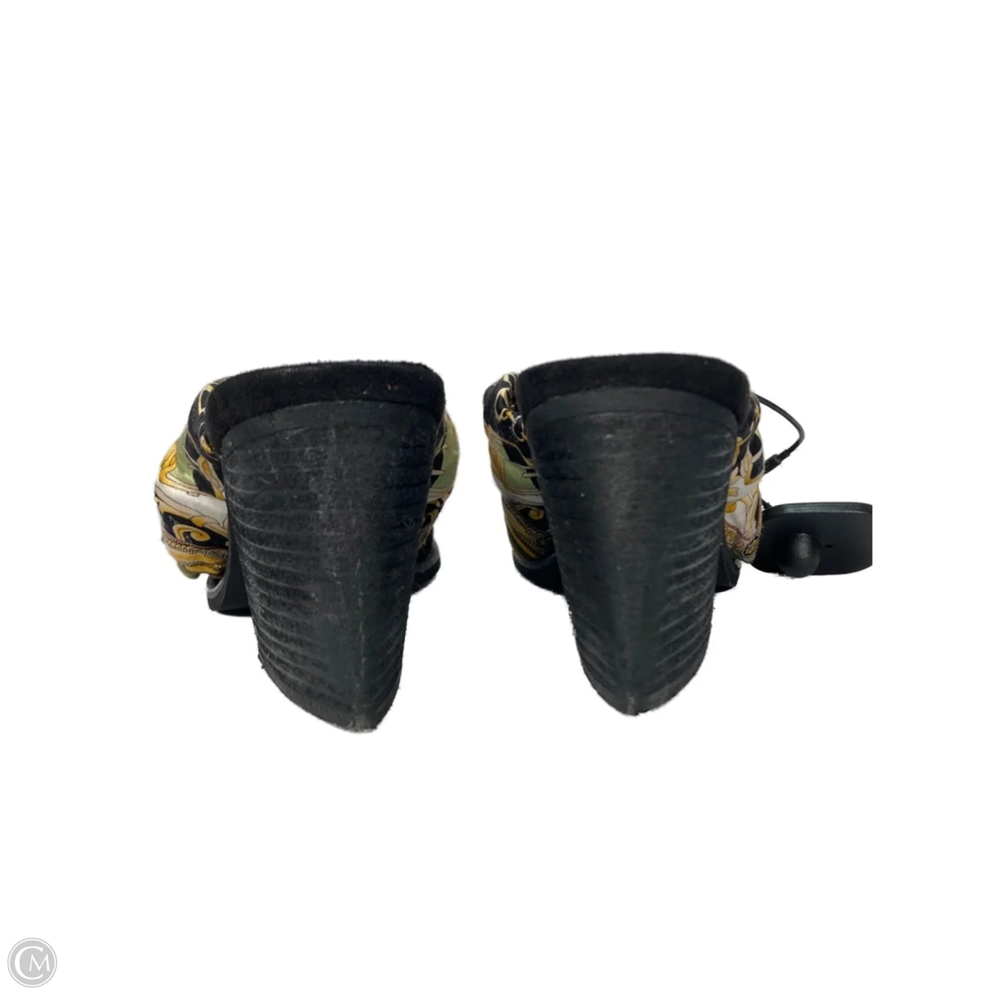 Shoes Heels Block By Jeffery Campbell In Black & Gold, Size: 7.5