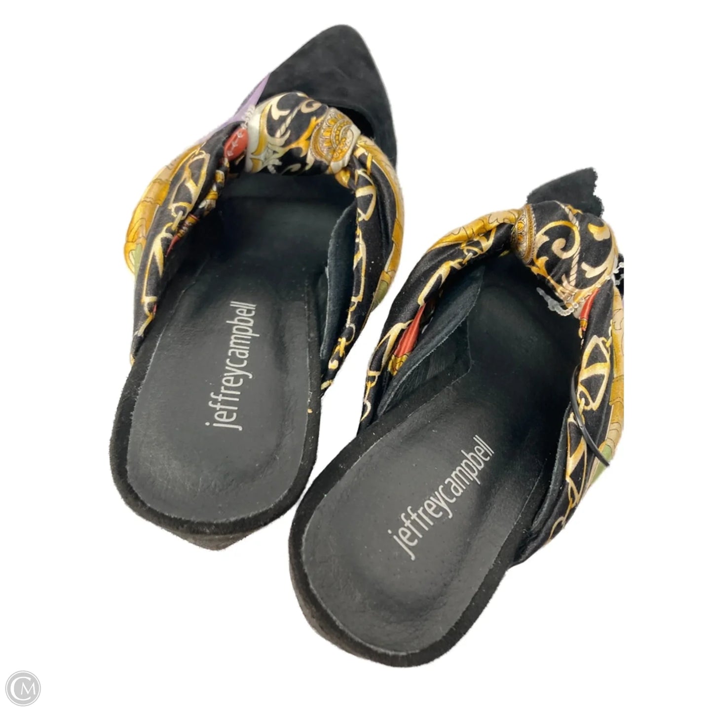 Shoes Heels Block By Jeffery Campbell In Black & Gold, Size: 7.5