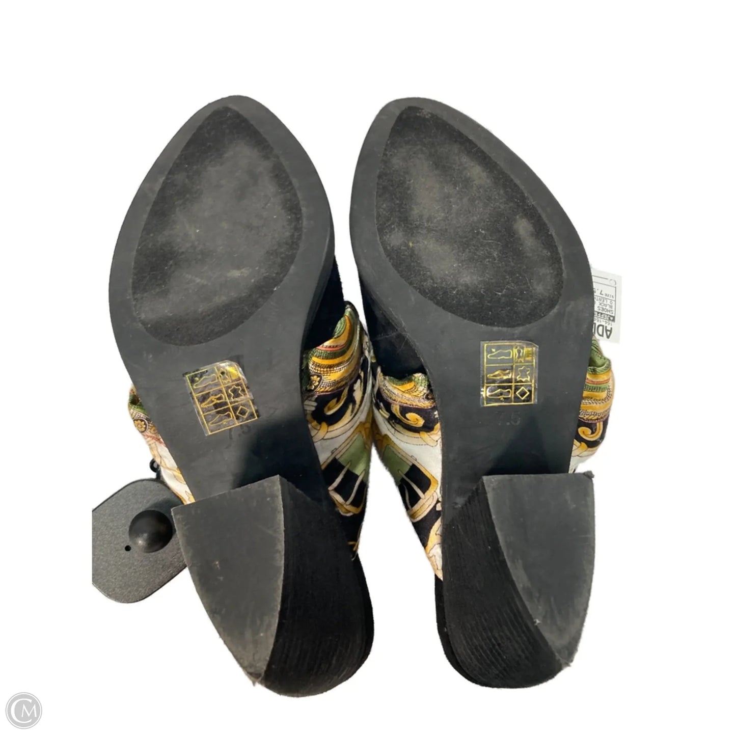 Shoes Heels Block By Jeffery Campbell In Black & Gold, Size: 7.5