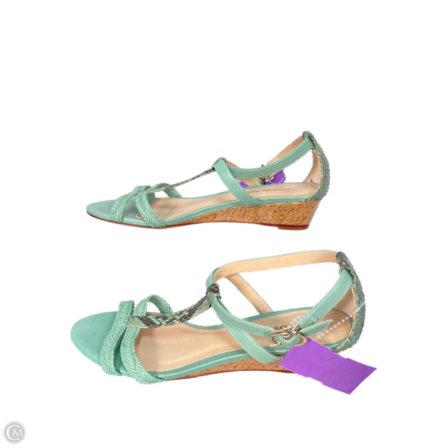 Sandals Heels Wedge By Clothes Mentor In Green, Size: 6.5