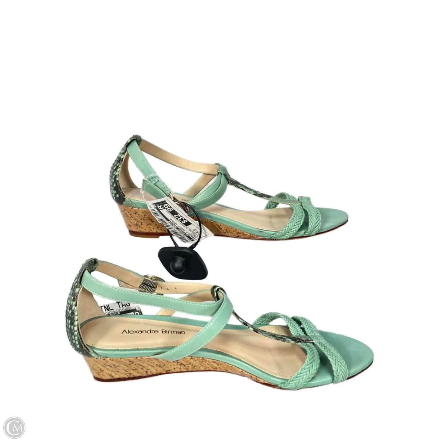 Sandals Heels Wedge By Clothes Mentor In Green, Size: 6.5