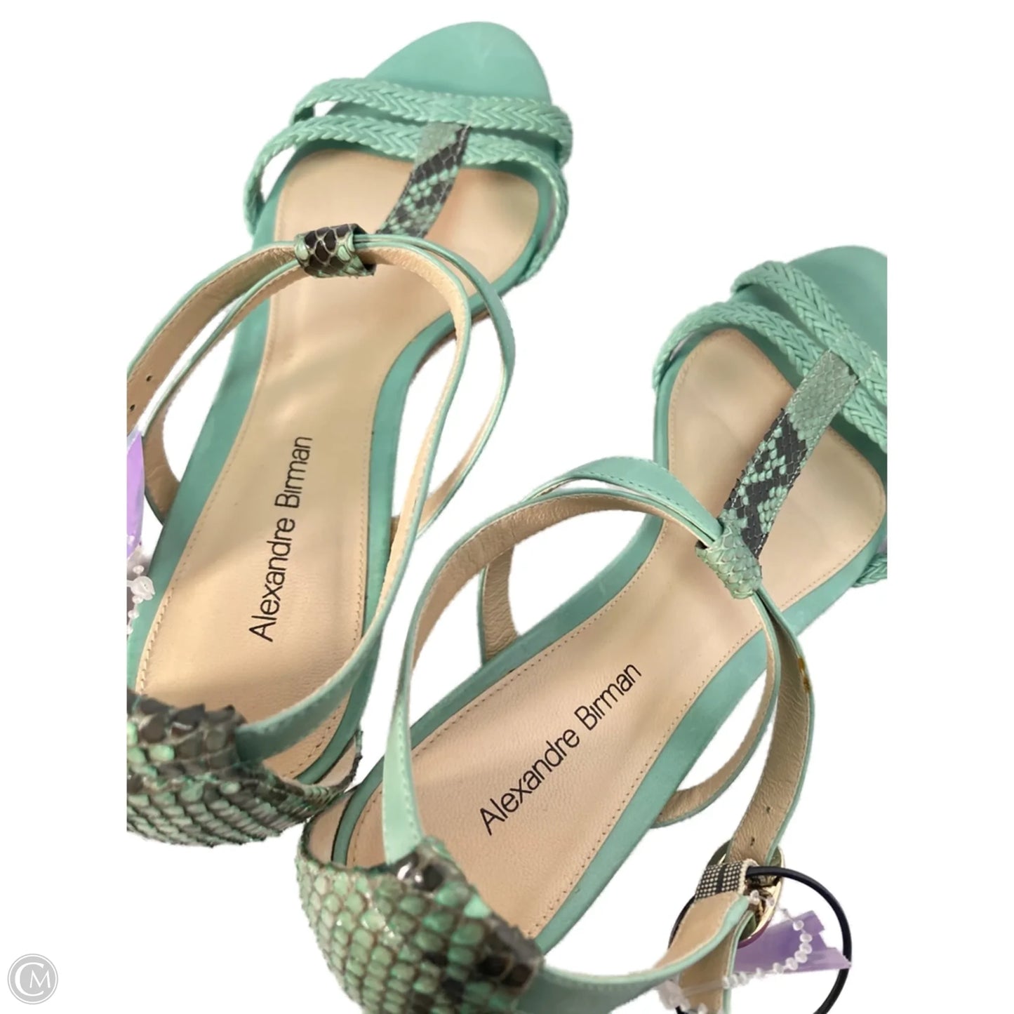 Sandals Heels Wedge By Clothes Mentor In Green, Size: 6.5