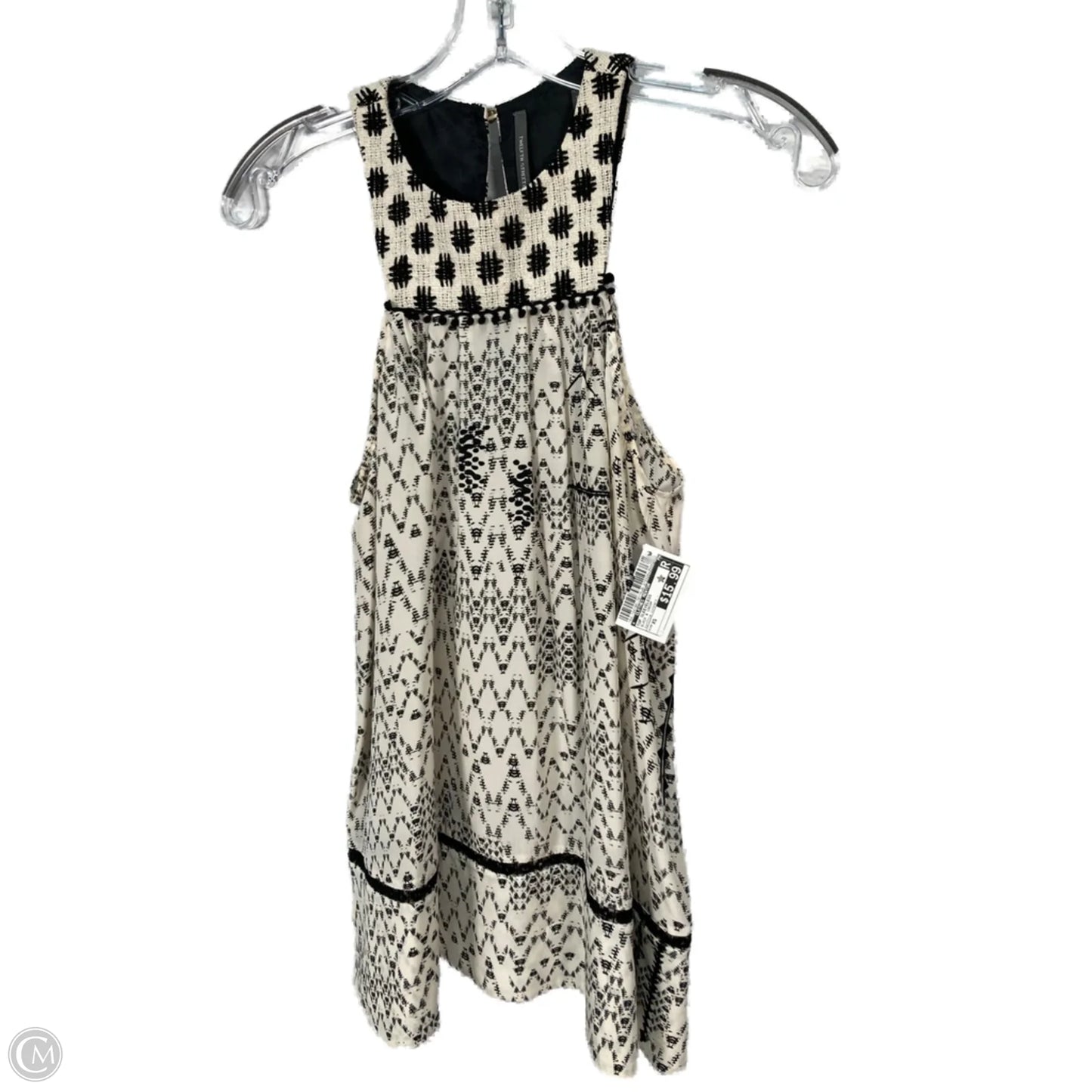 Top Sleeveless By Clothes Mentor In Black & Cream, Size: Xs