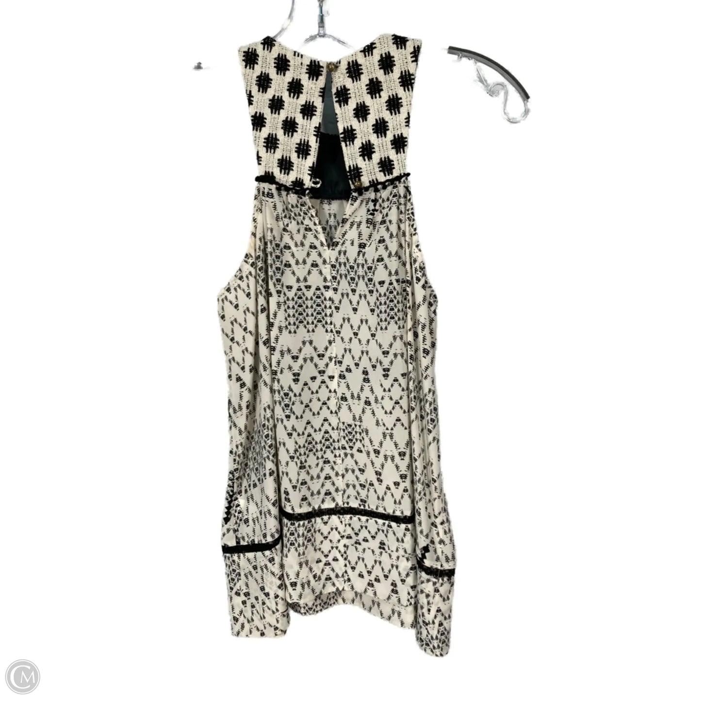 Top Sleeveless By Clothes Mentor In Black & Cream, Size: Xs