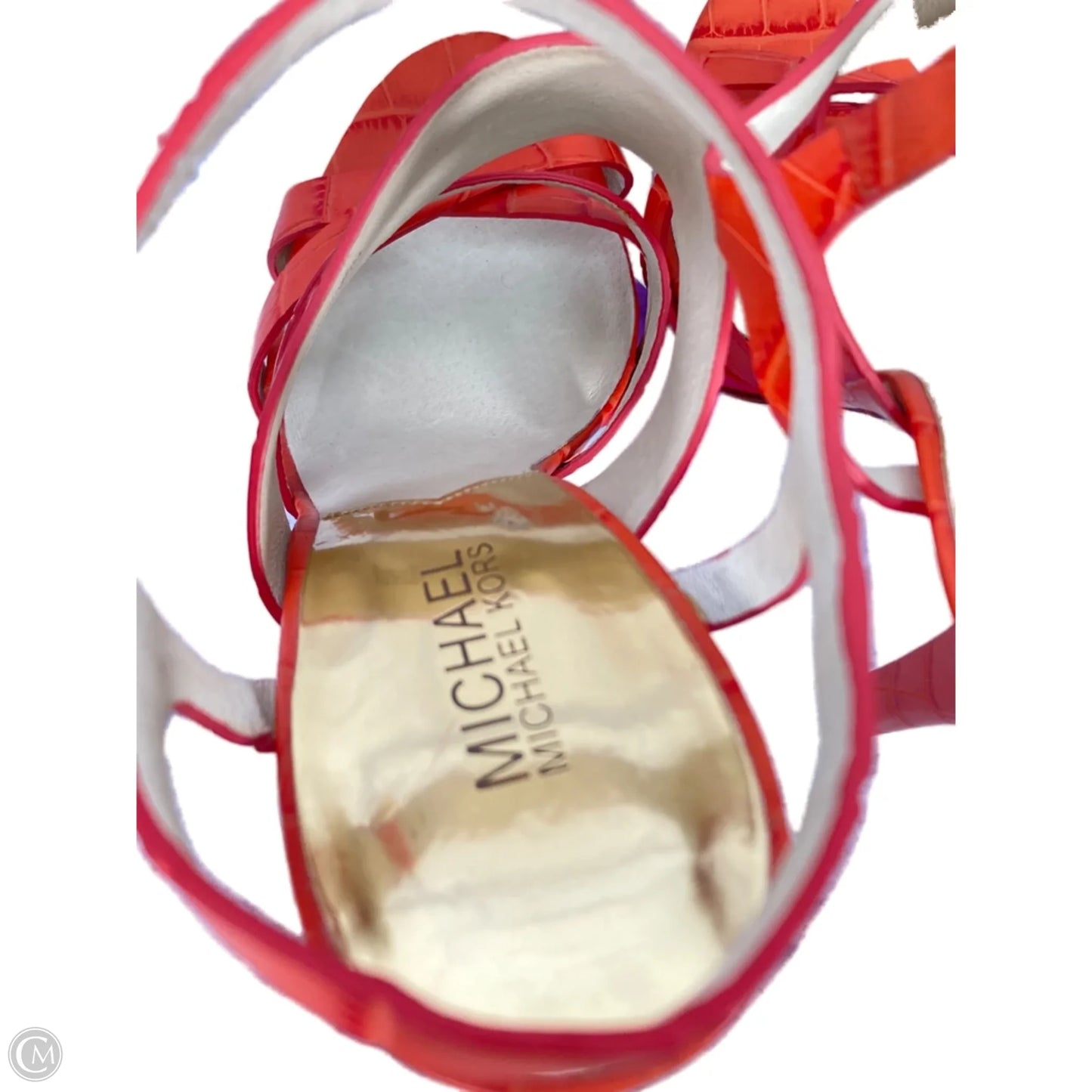 Sandals Heels Stiletto By Michael By Michael Kors In Orange, Size: 9