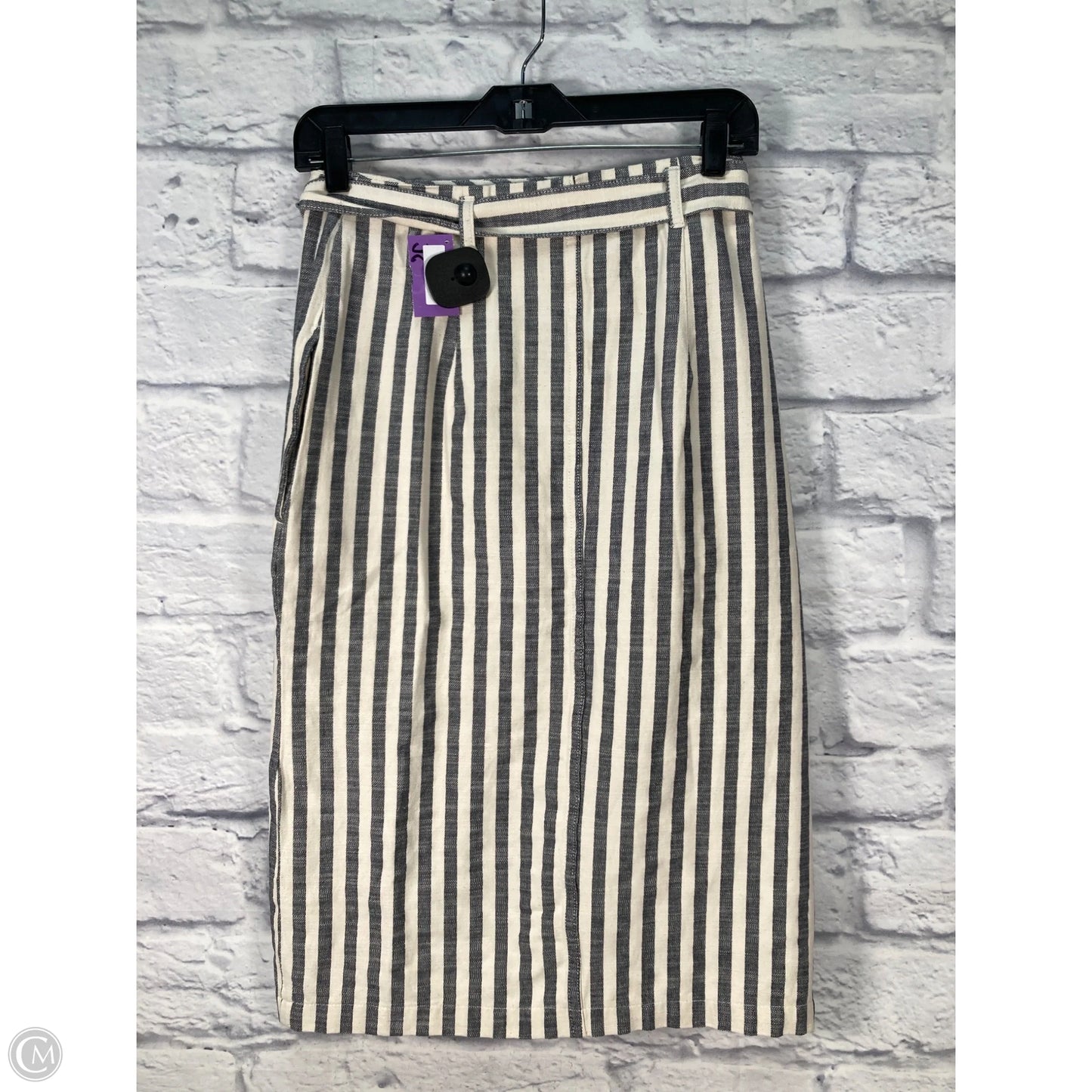 Skirt Midi By Anthropologie In Blue & Cream, Size: 6