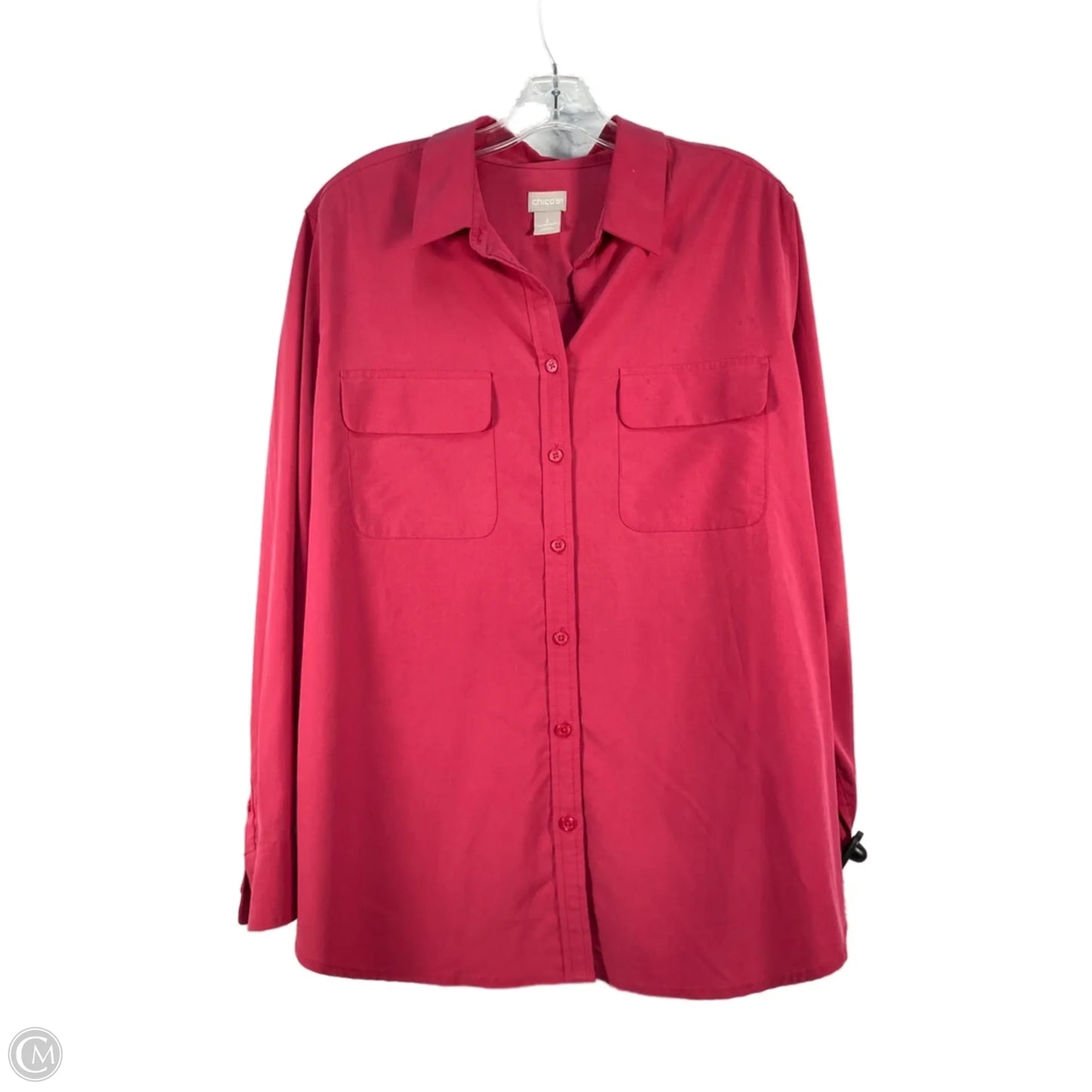 Blouse Long Sleeve By Chicos In Pink, Size: Xl