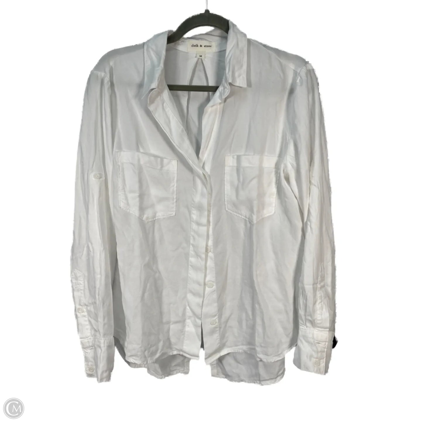 Top Long Sleeve By Cloth & Stone In White, Size: M