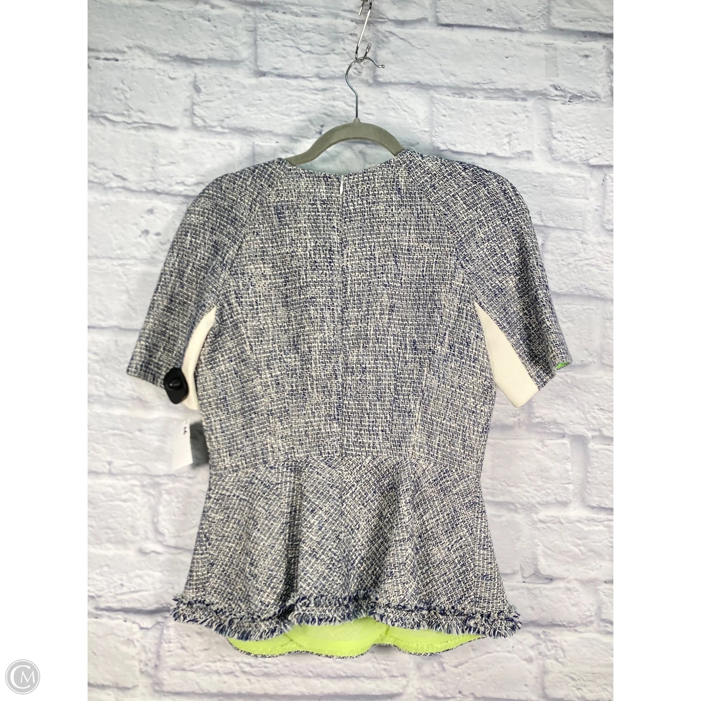 Top Short Sleeve By Clothes Mentor In Blue & Cream, Size: S