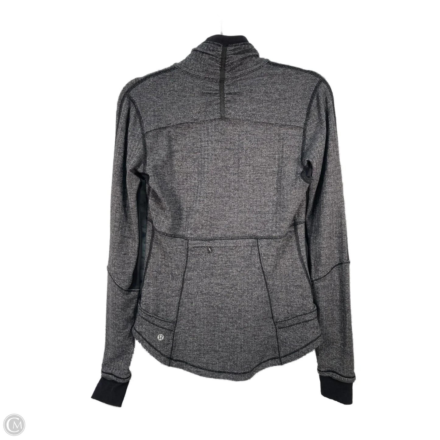 Athletic Jacket By Lululemon In Black & Grey, Size: S