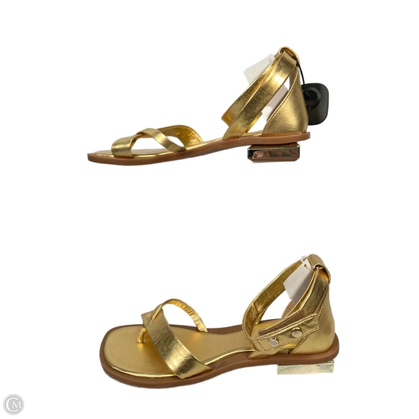 Sandals Heels Block By Franco Sarto In Gold, Size: 8.5