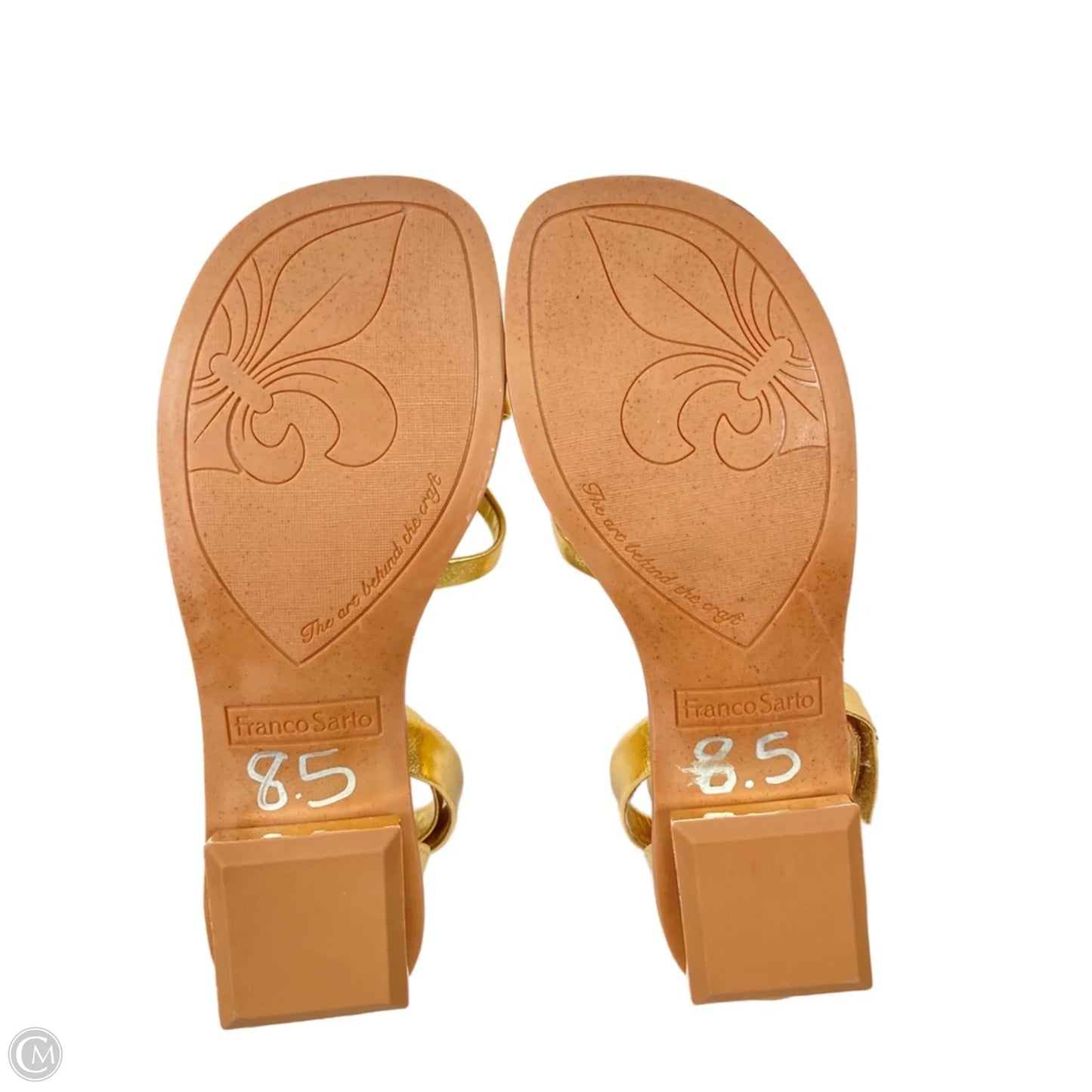 Sandals Heels Block By Franco Sarto In Gold, Size: 8.5