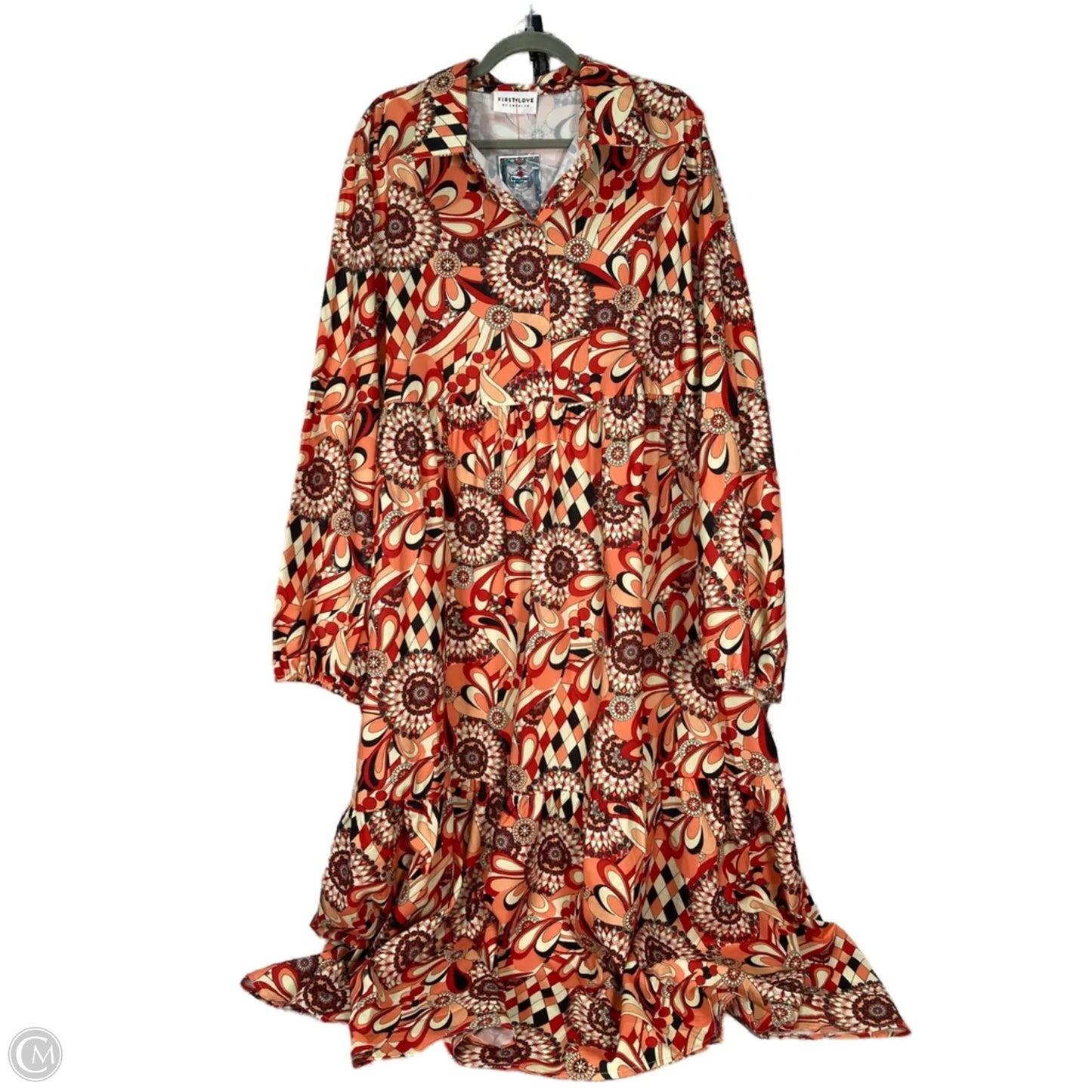 Dress Party Short By First Love In Orange & Red, Size: 3x