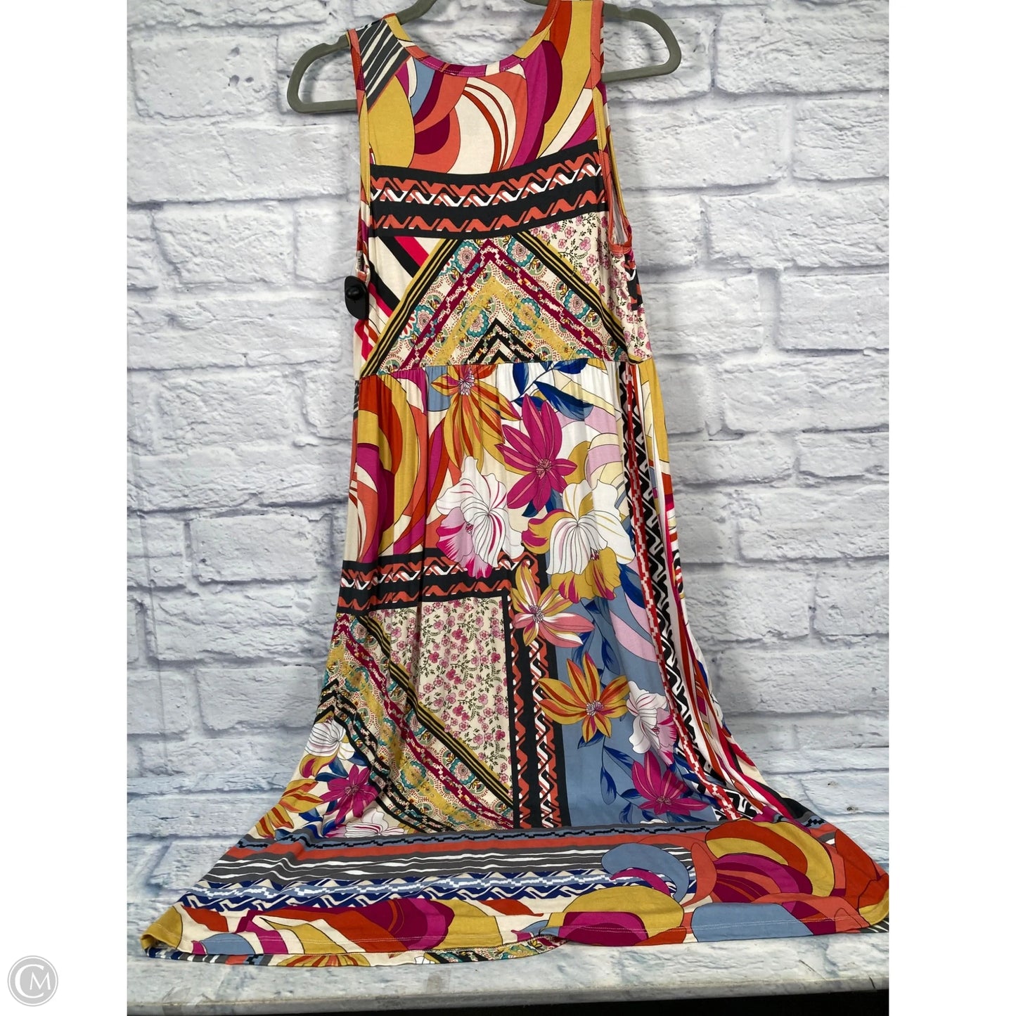 Dress Party Midi By Johnny Was In Purple & Yellow, Size: S