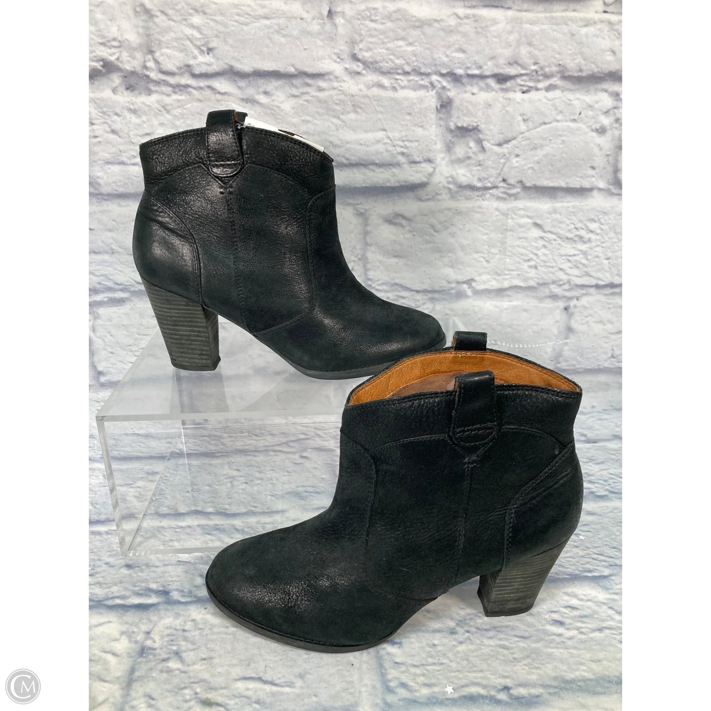 Boots Ankle Heels By Clarks In Black, Size: 9.5